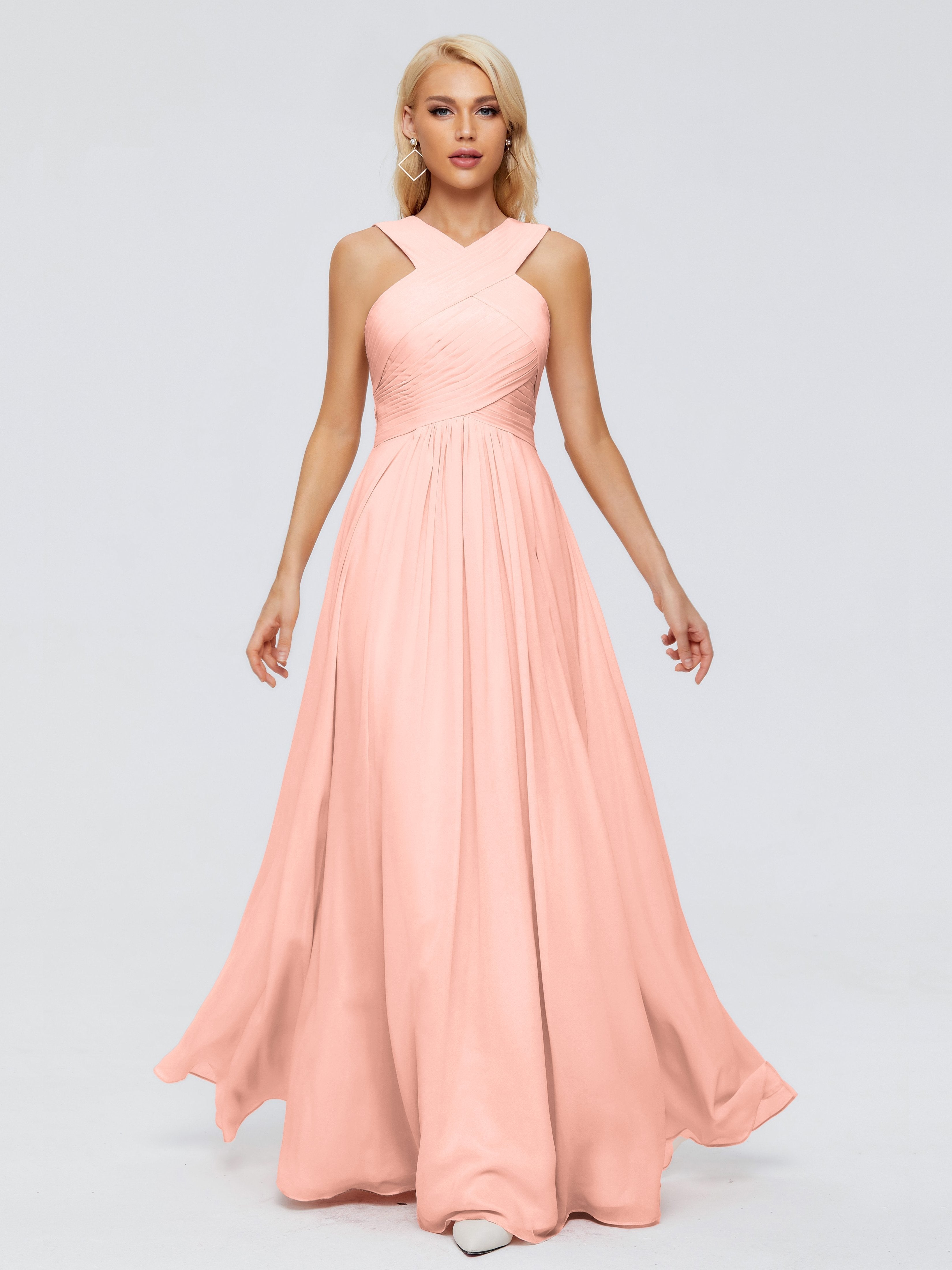 Aliyah A-line Straps Chiffon Bridesmaid Dresses
