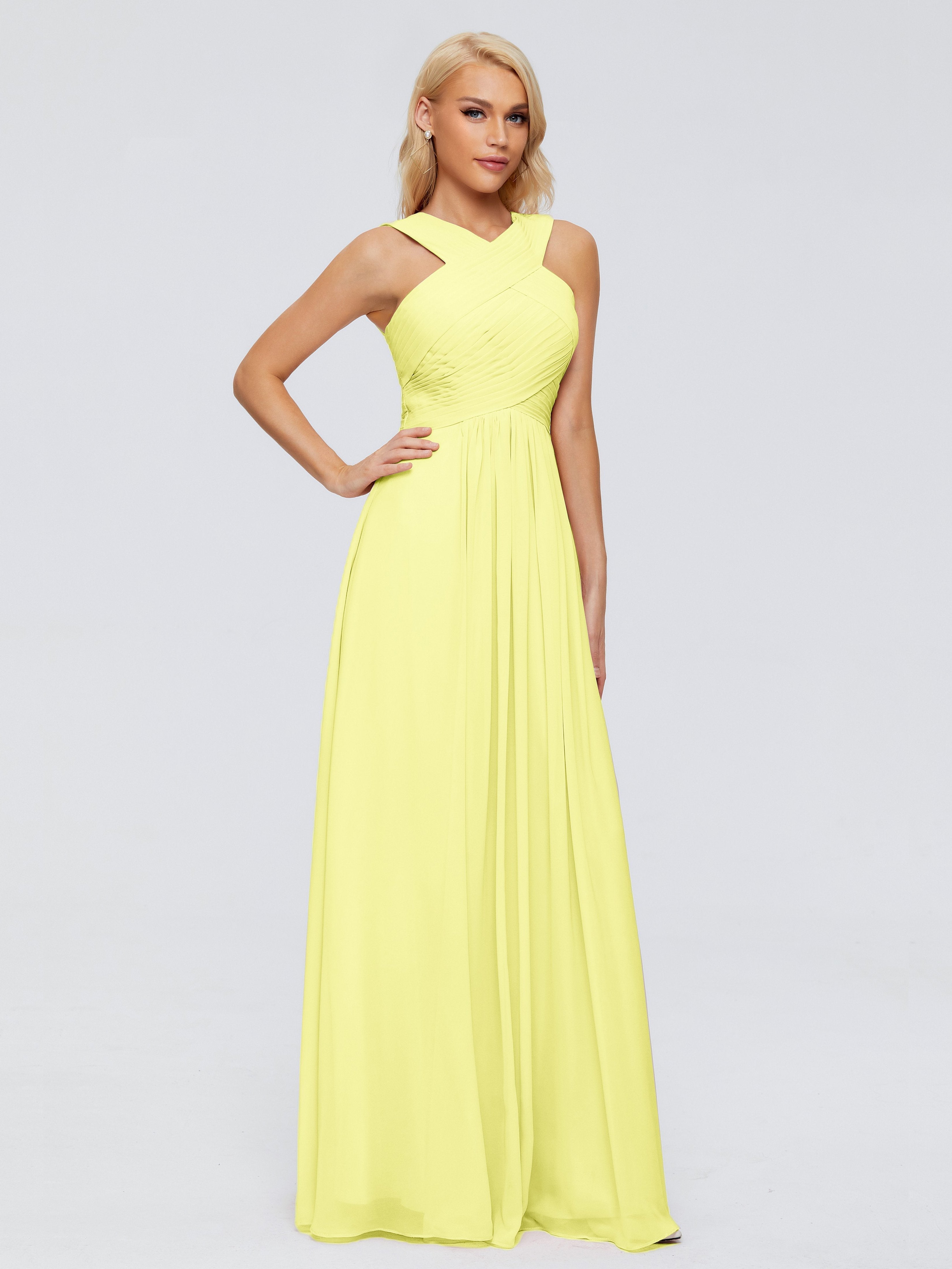 Aliyah A-line Straps Chiffon Bridesmaid Dresses