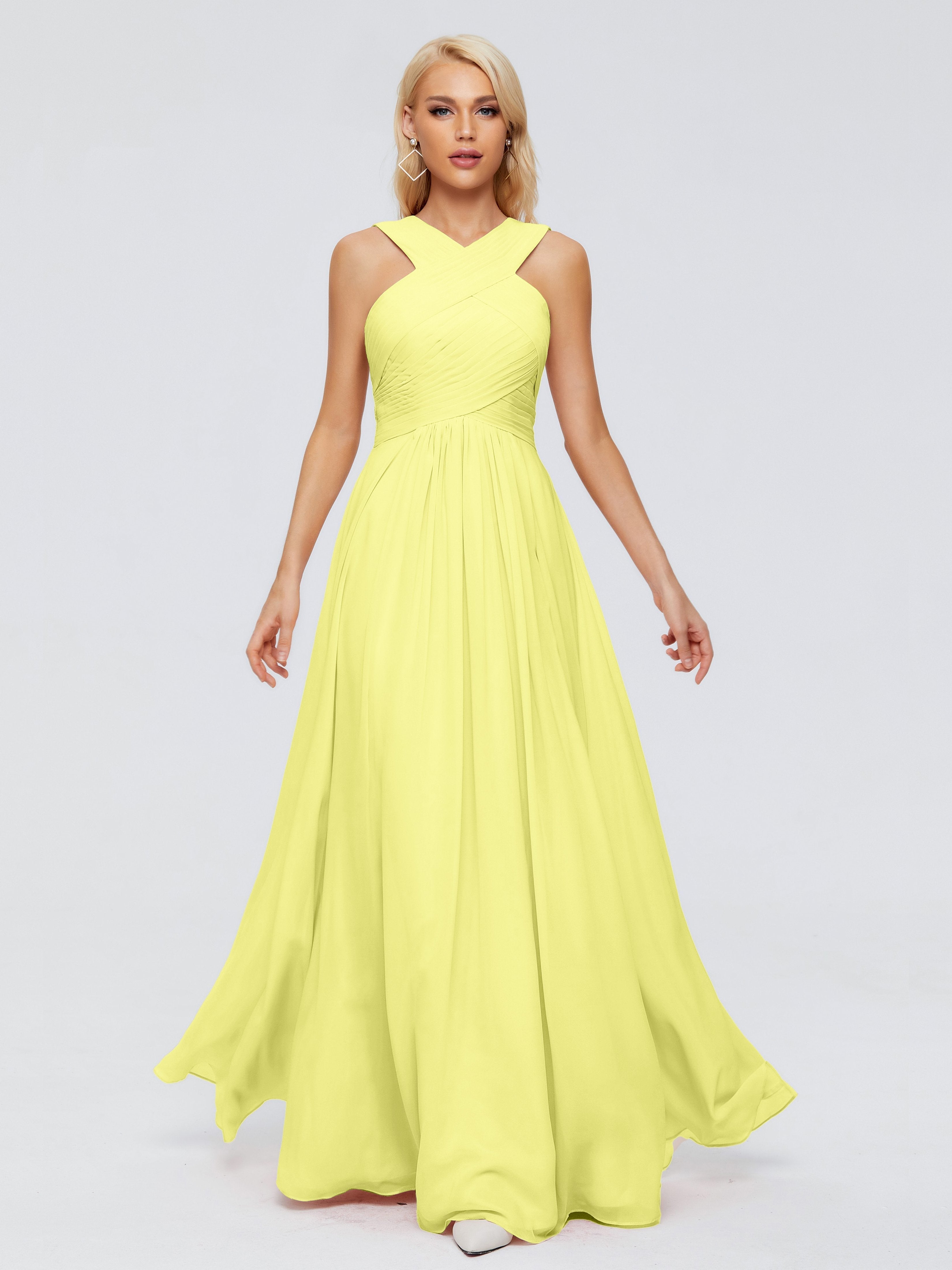 Aliyah A-line Straps Chiffon Bridesmaid Dresses