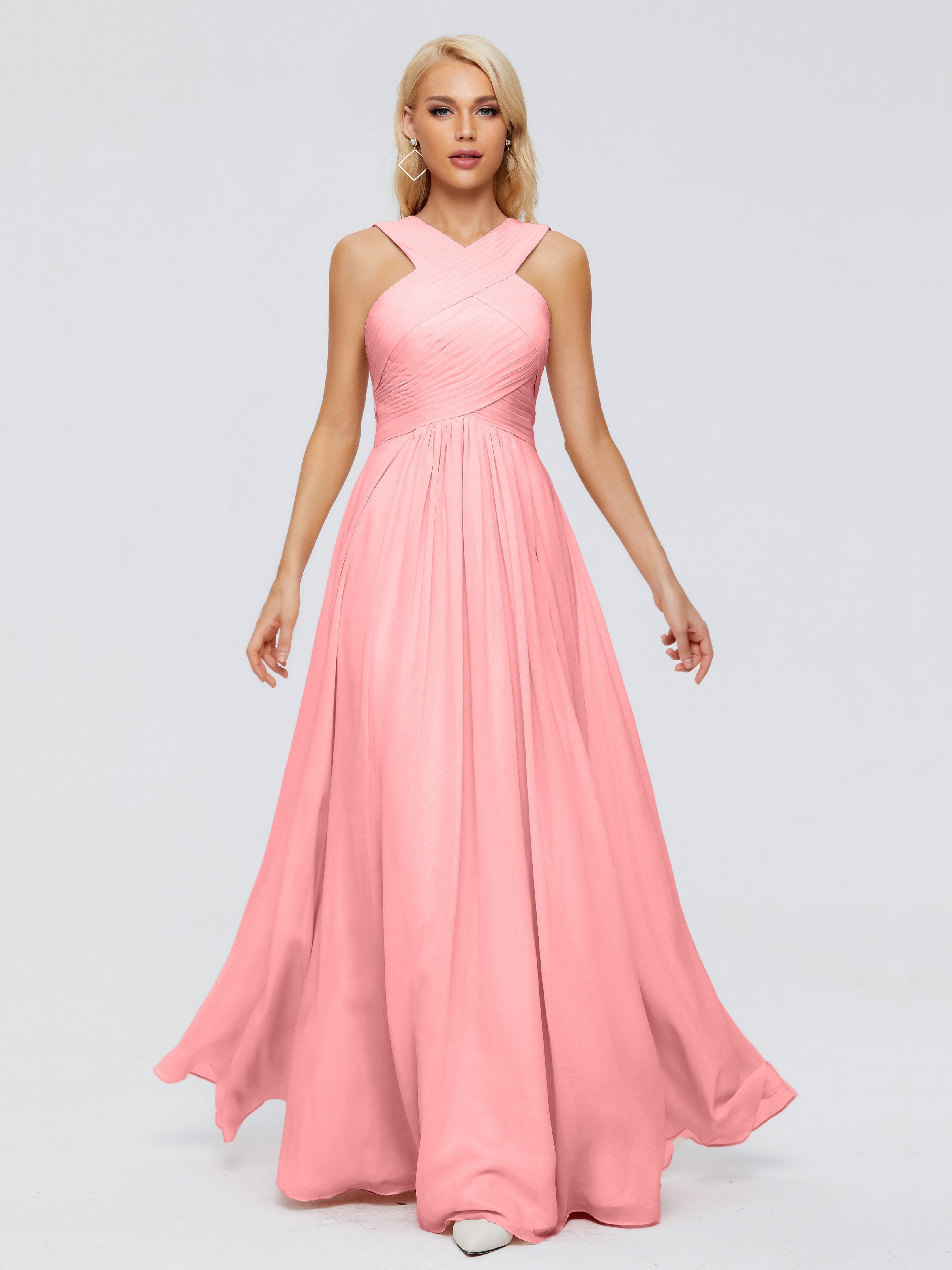 Aliyah A-line Straps Chiffon Bridesmaid Dresses