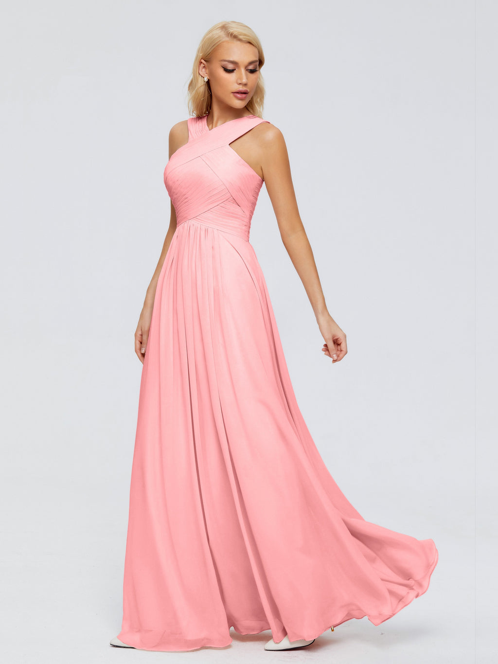 Aliyah A-line Straps Chiffon Bridesmaid Dresses