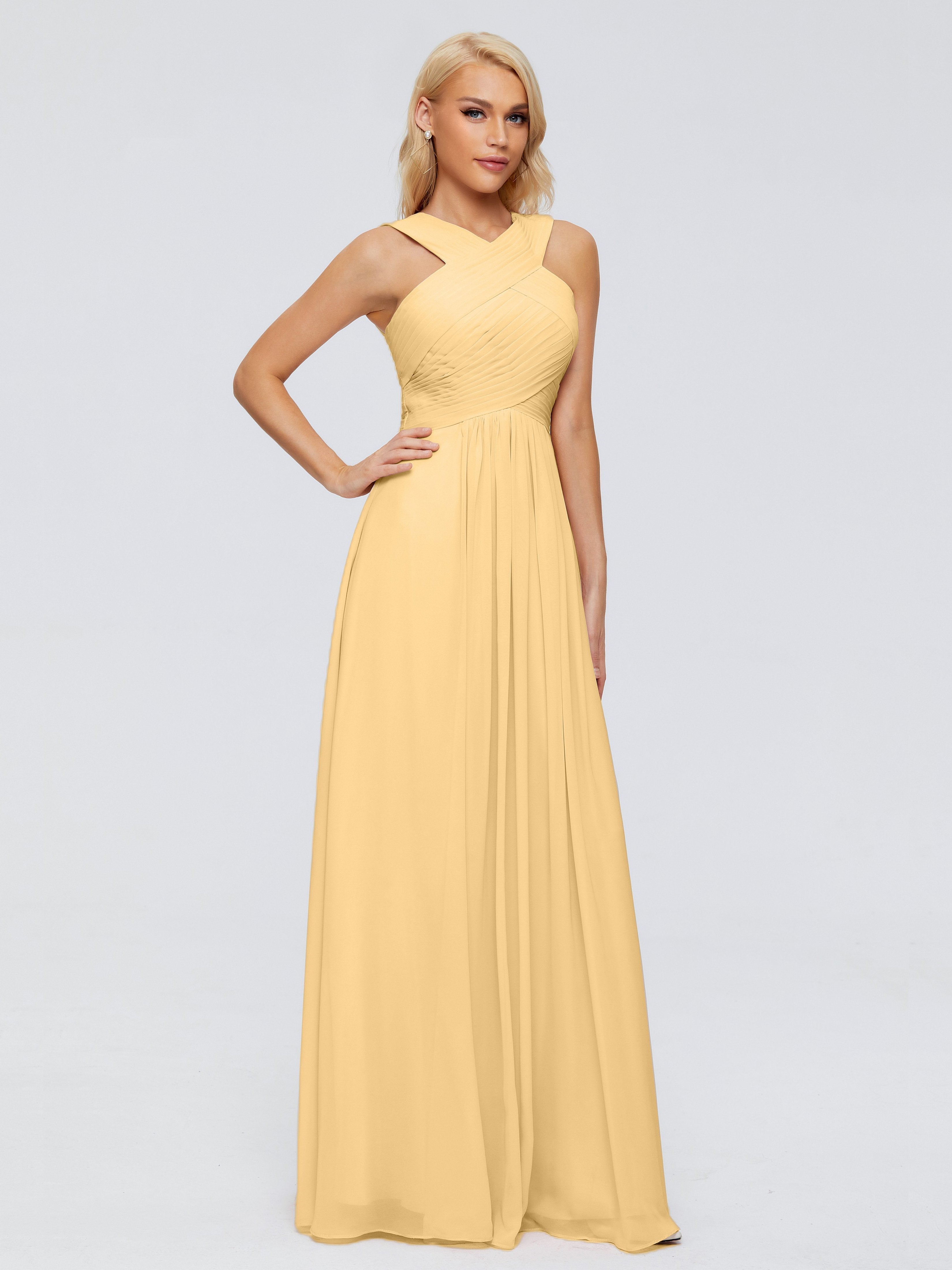 Aliyah A-line Straps Chiffon Bridesmaid Dresses