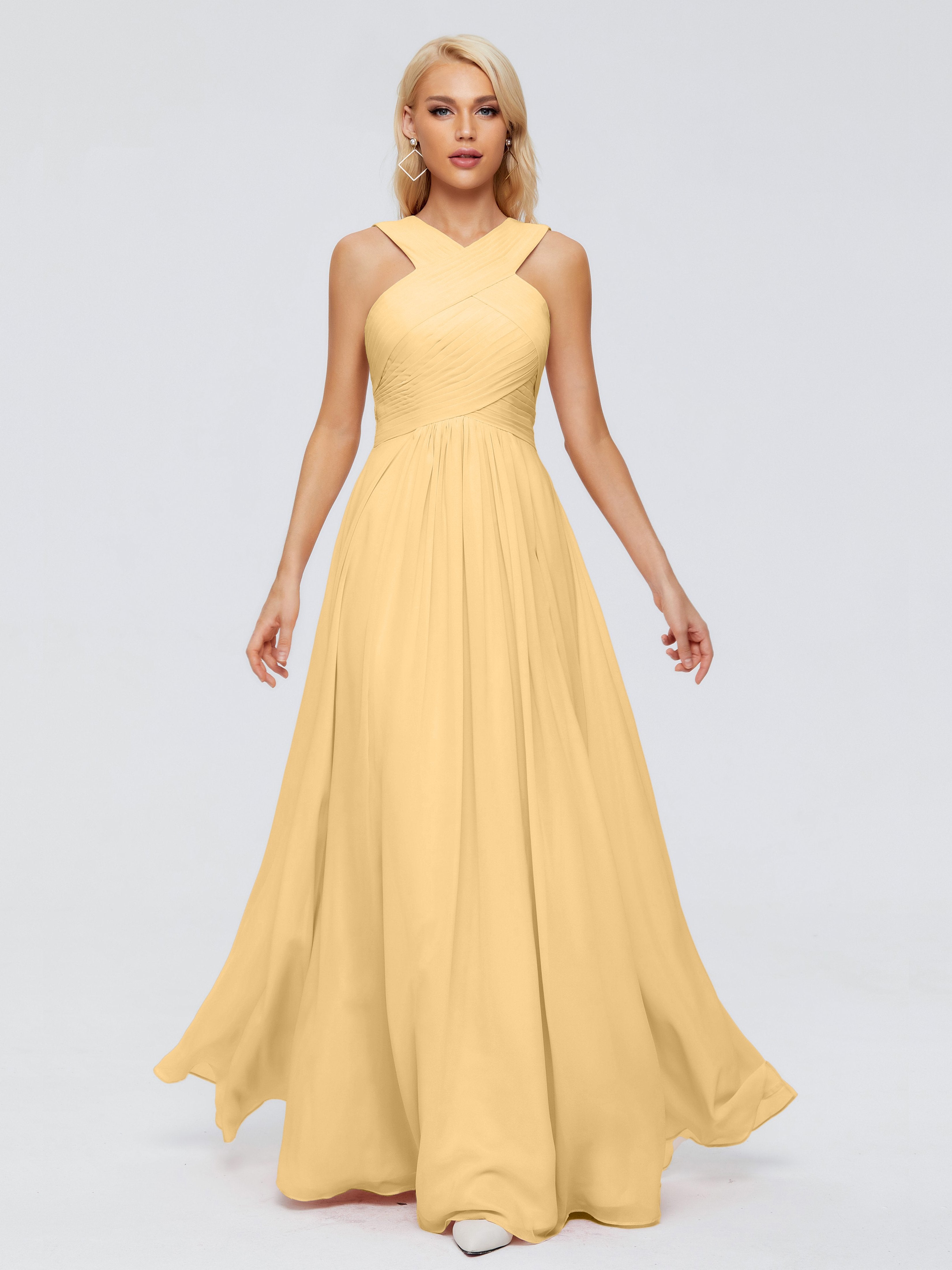 Aliyah A-line Straps Chiffon Bridesmaid Dresses