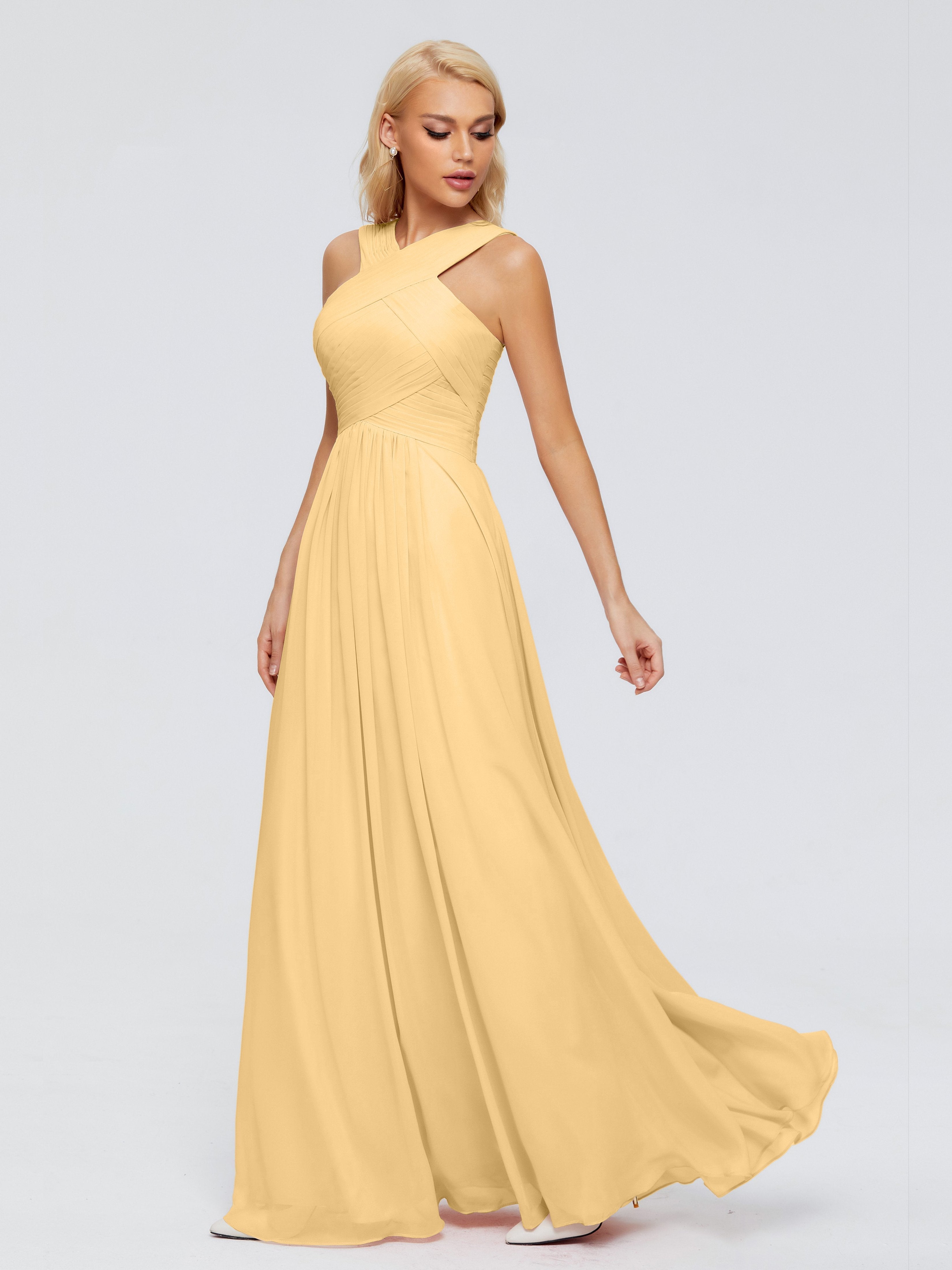 Aliyah A-line Straps Chiffon Bridesmaid Dresses