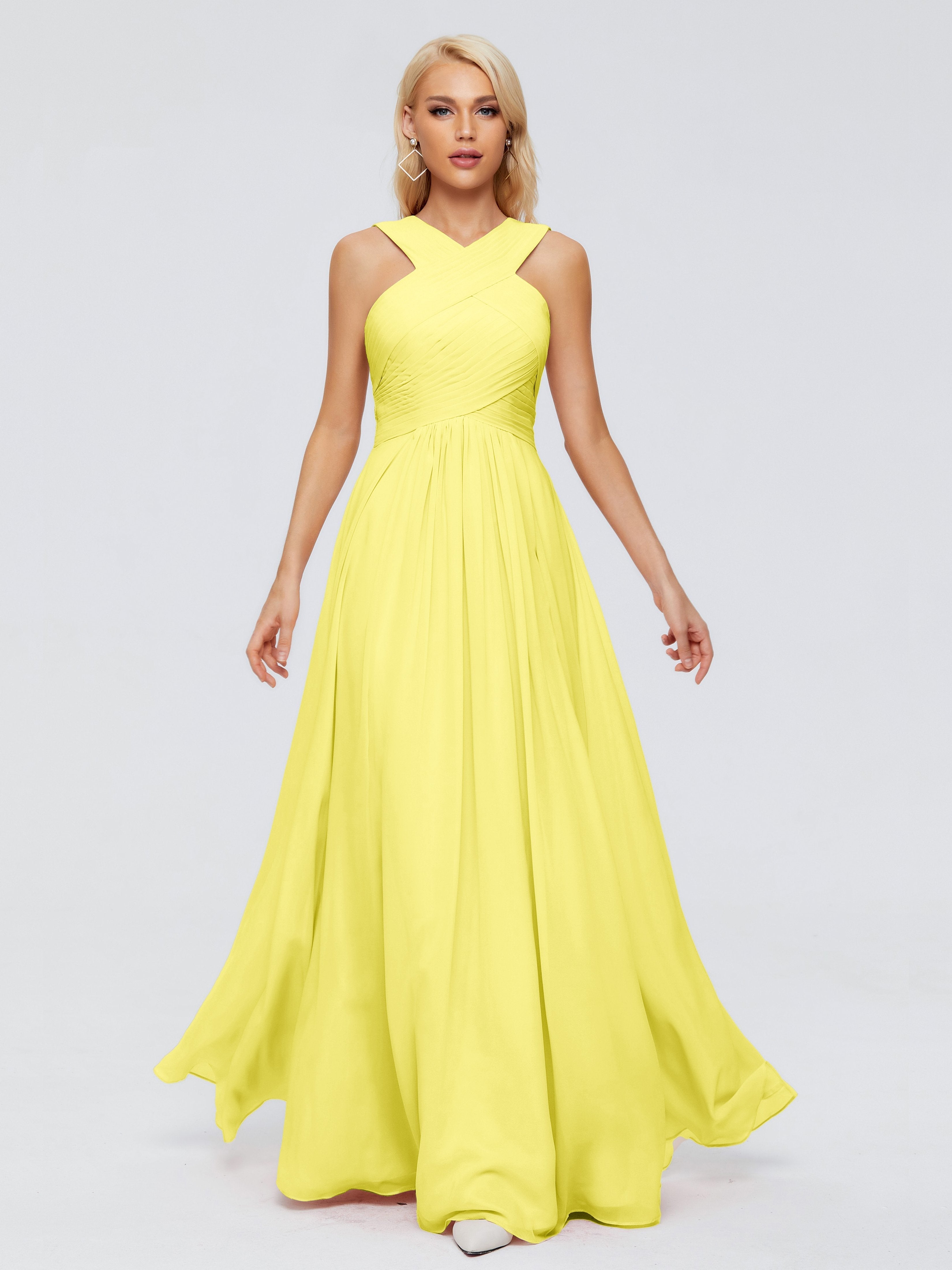 Aliyah A-line Straps Chiffon Bridesmaid Dresses