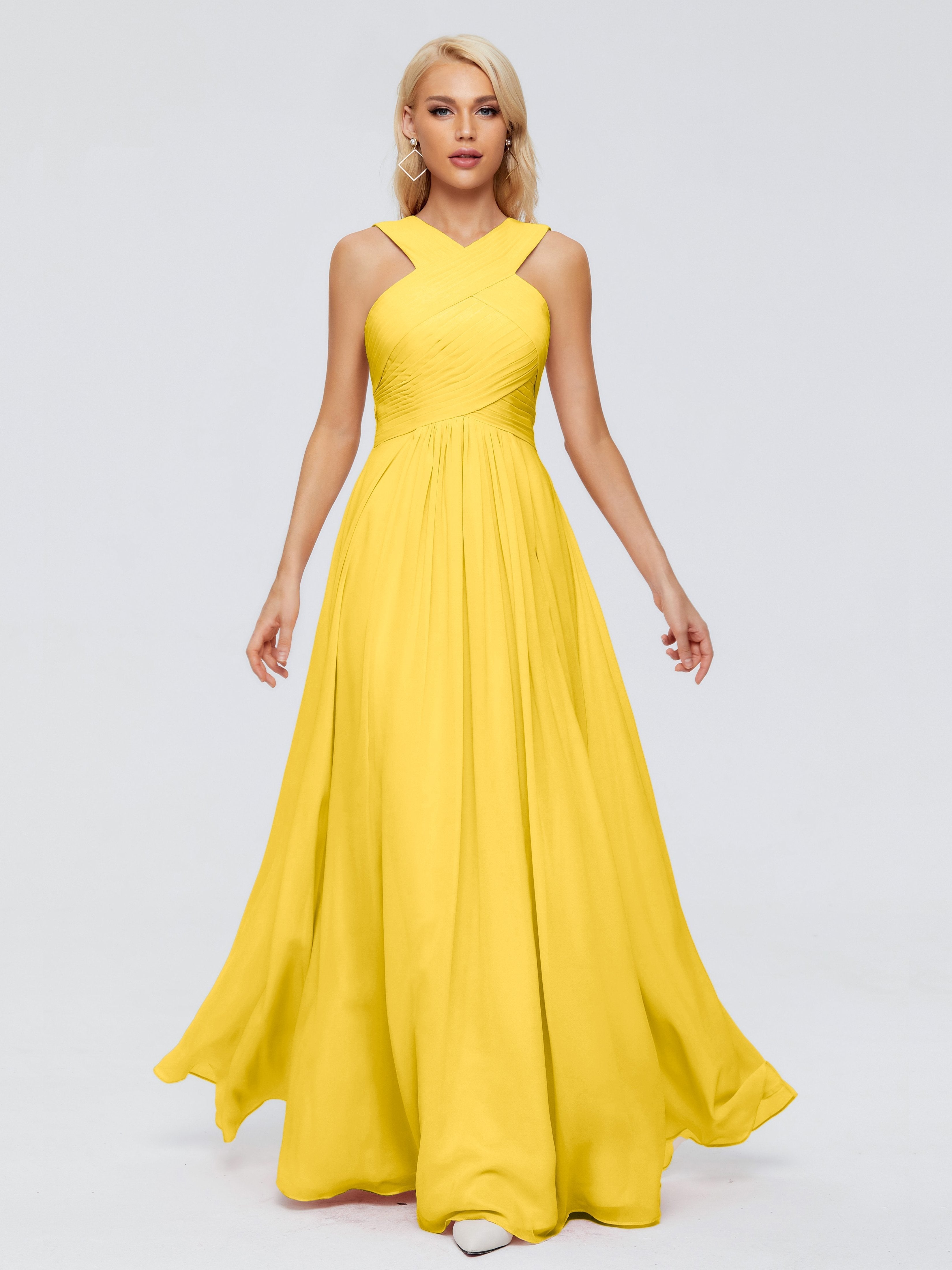 Aliyah A-line Straps Chiffon Bridesmaid Dresses