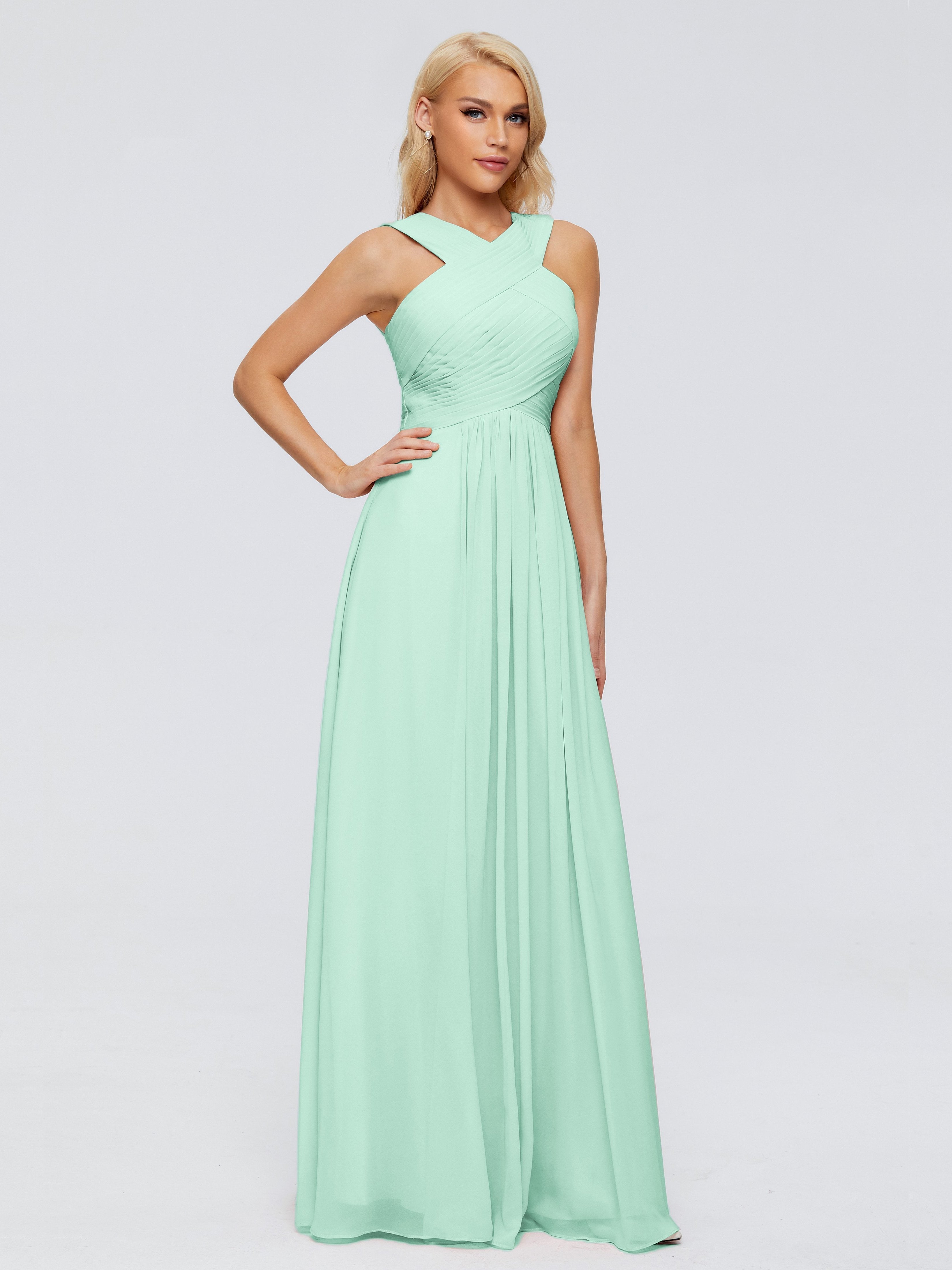 Aliyah A-line Straps Chiffon Bridesmaid Dresses