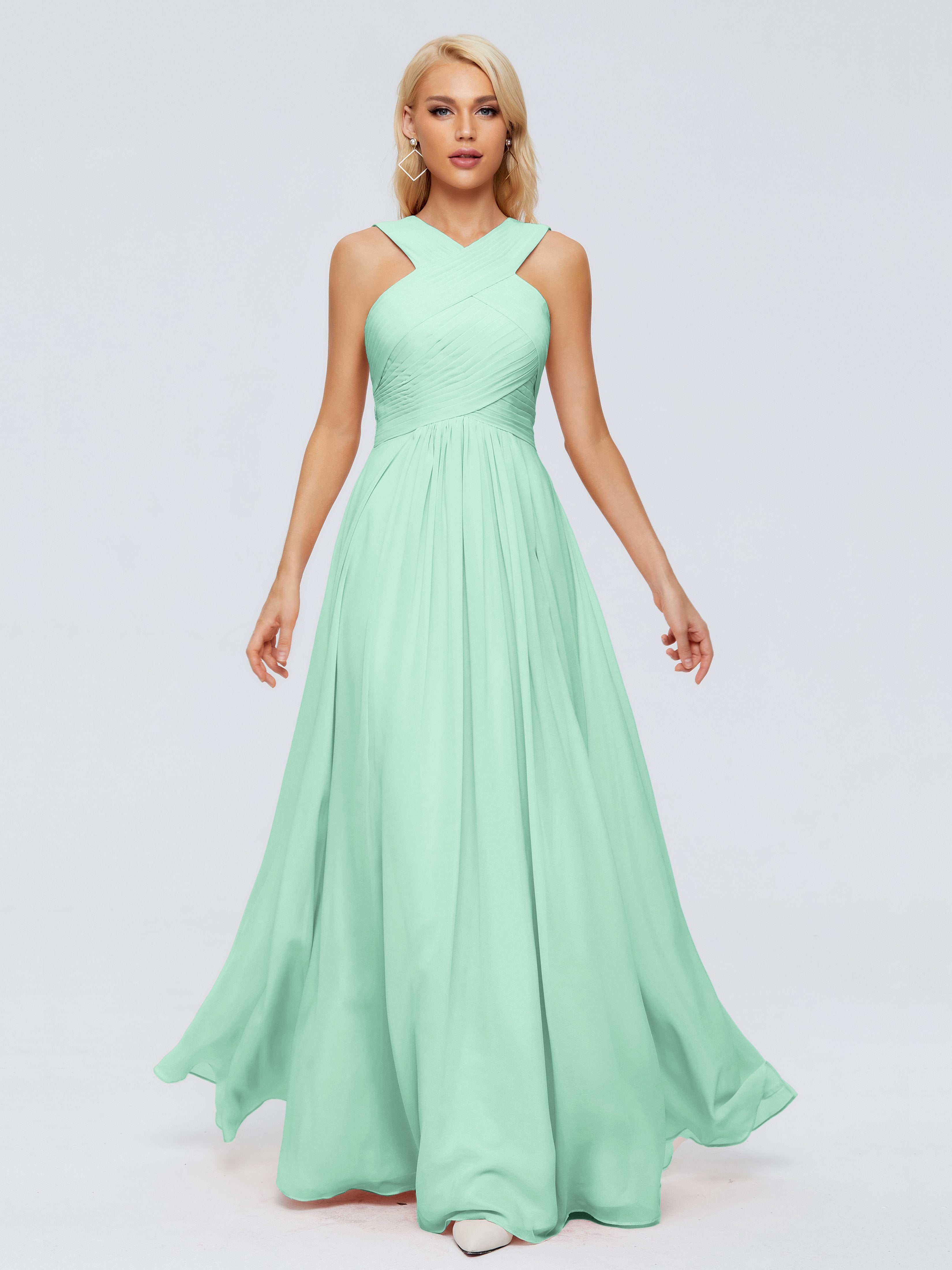 Aliyah A-line Straps Chiffon Bridesmaid Dresses