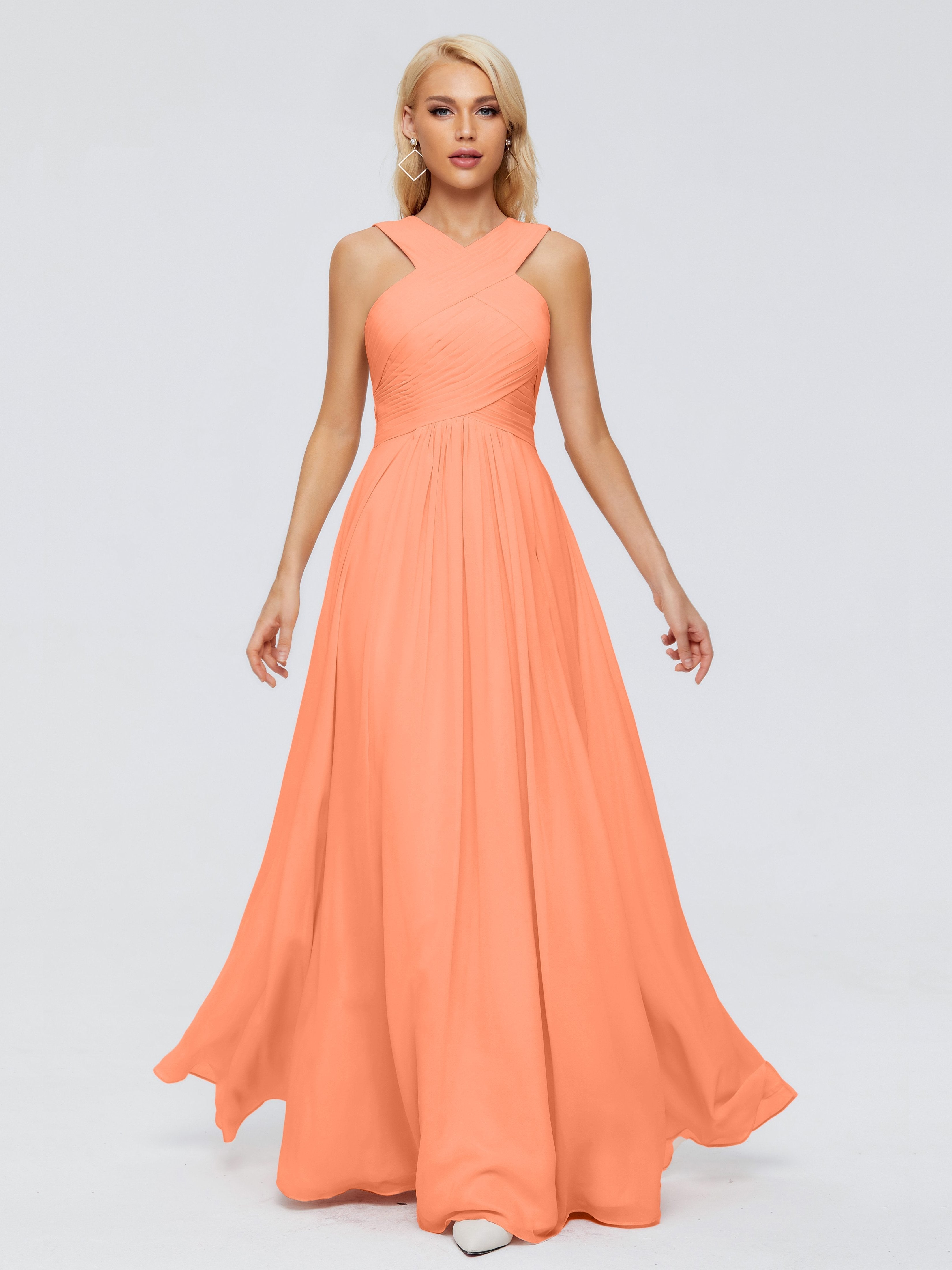 Aliyah A-line Straps Chiffon Bridesmaid Dresses