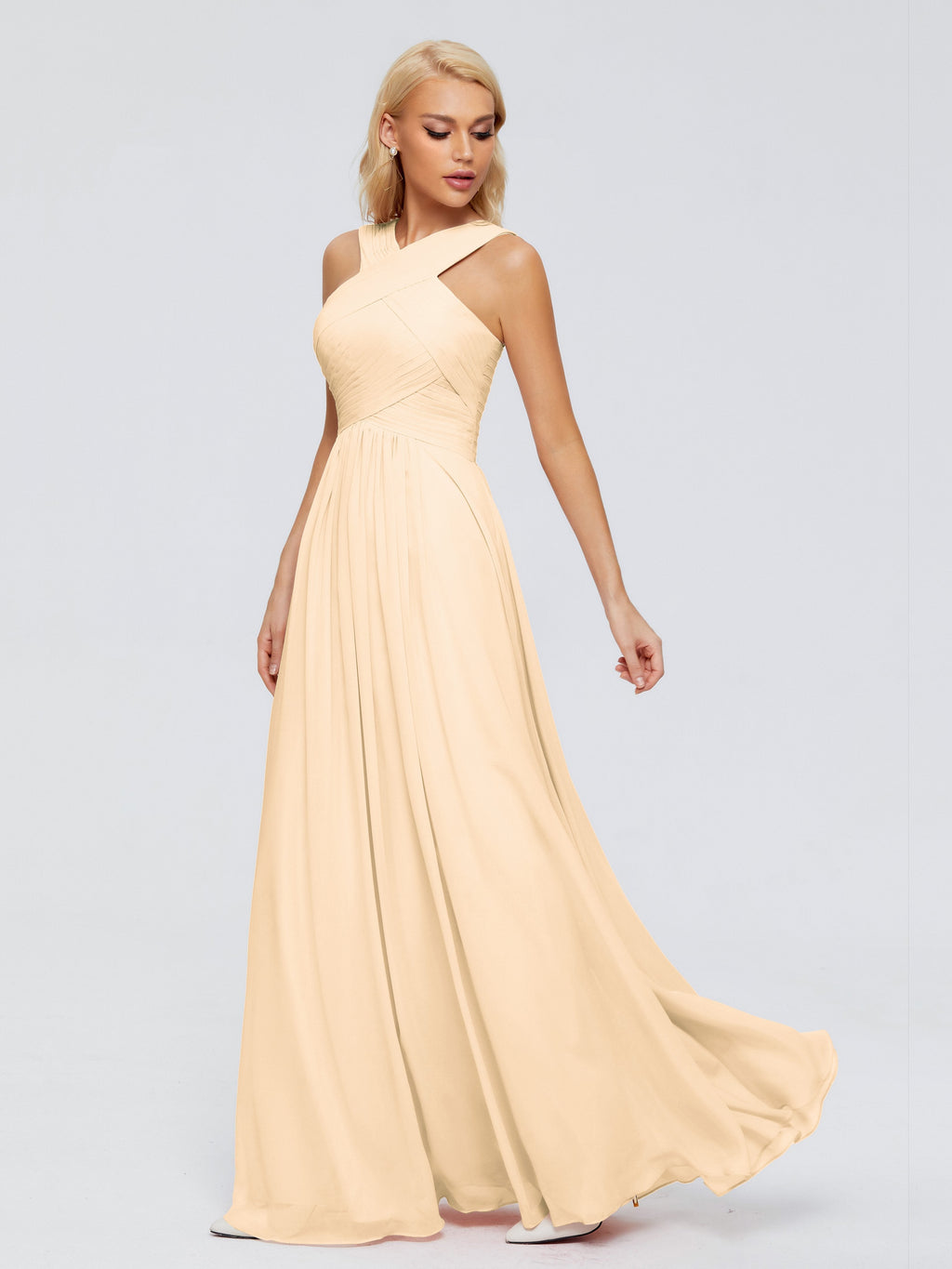 Aliyah A-line Straps Chiffon Bridesmaid Dresses