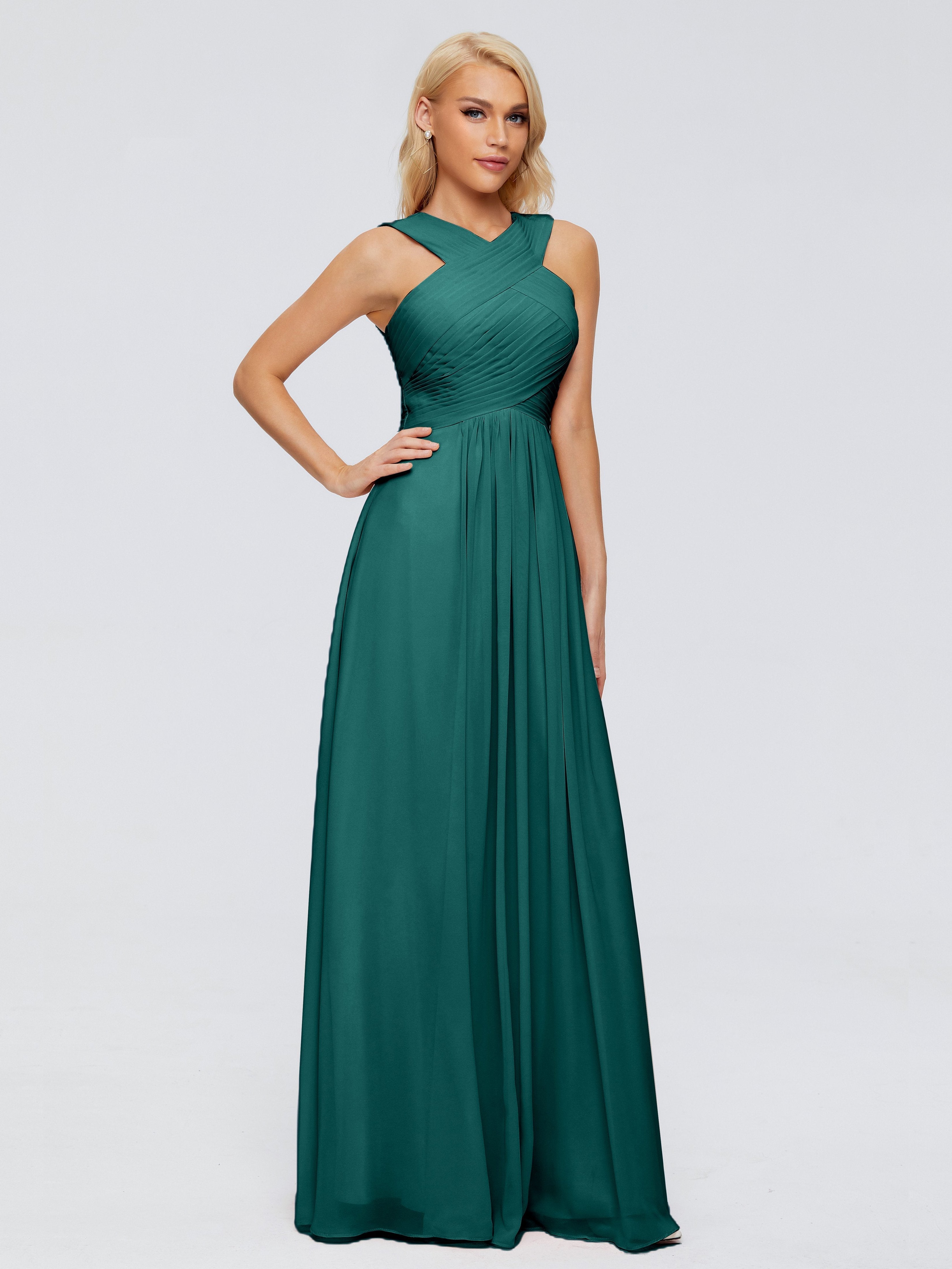 Aliyah A-line Straps Chiffon Bridesmaid Dresses