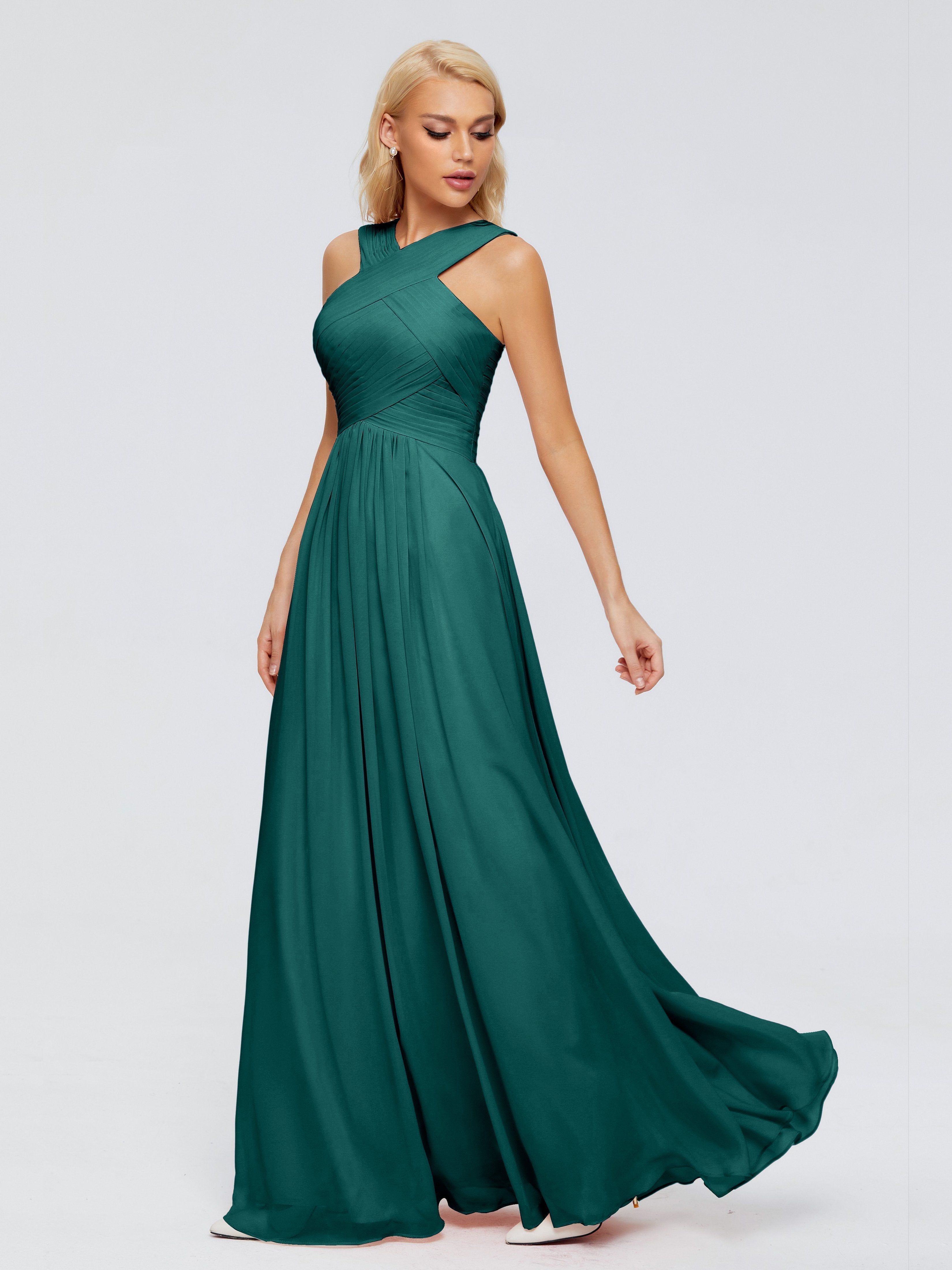 Aliyah A-line Straps Chiffon Bridesmaid Dresses