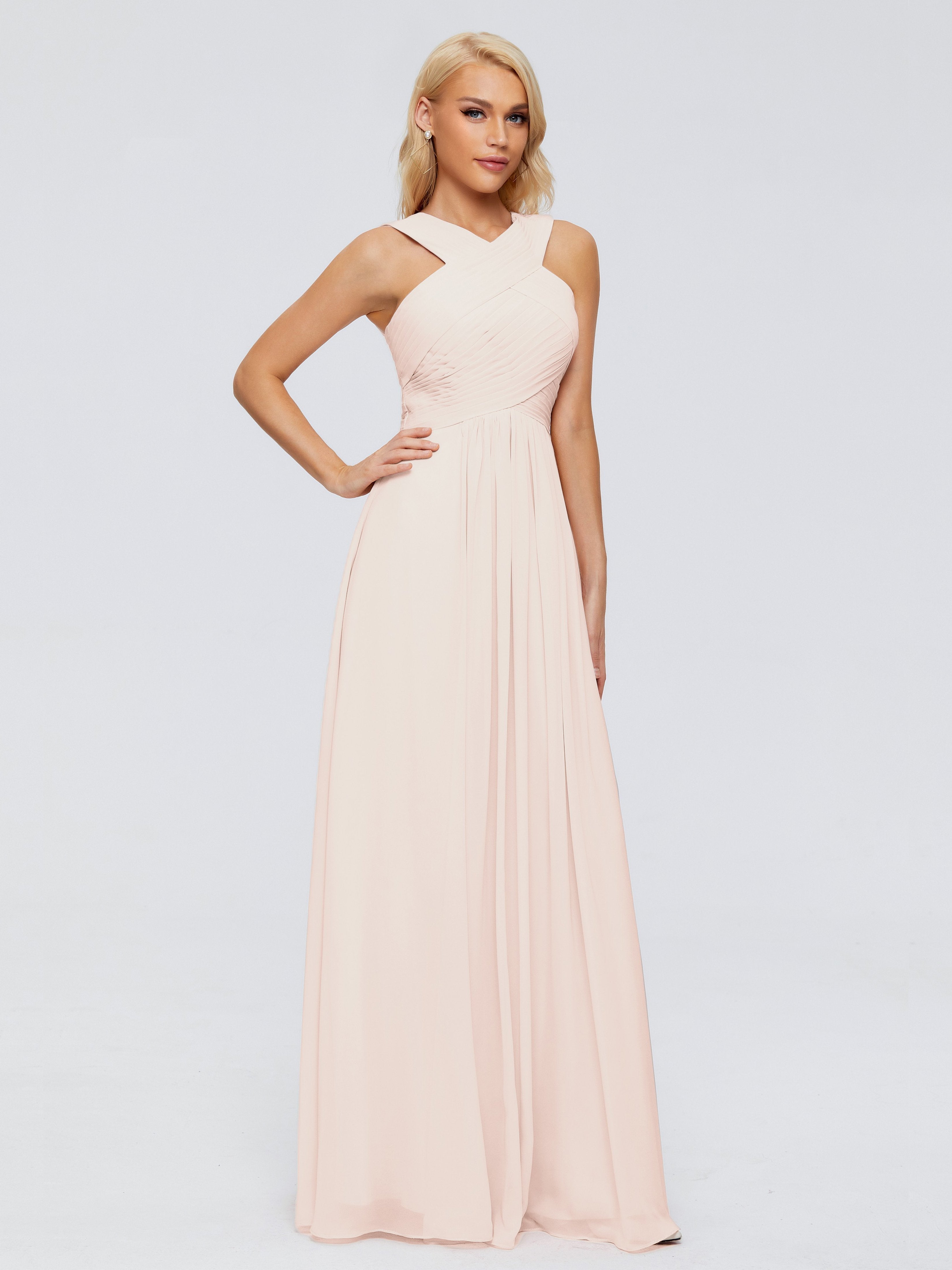 Aliyah A-line Straps Chiffon Bridesmaid Dresses