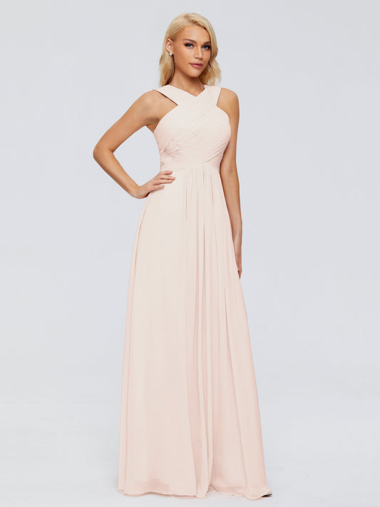 Aliyah A-line Straps Chiffon Bridesmaid Dresses