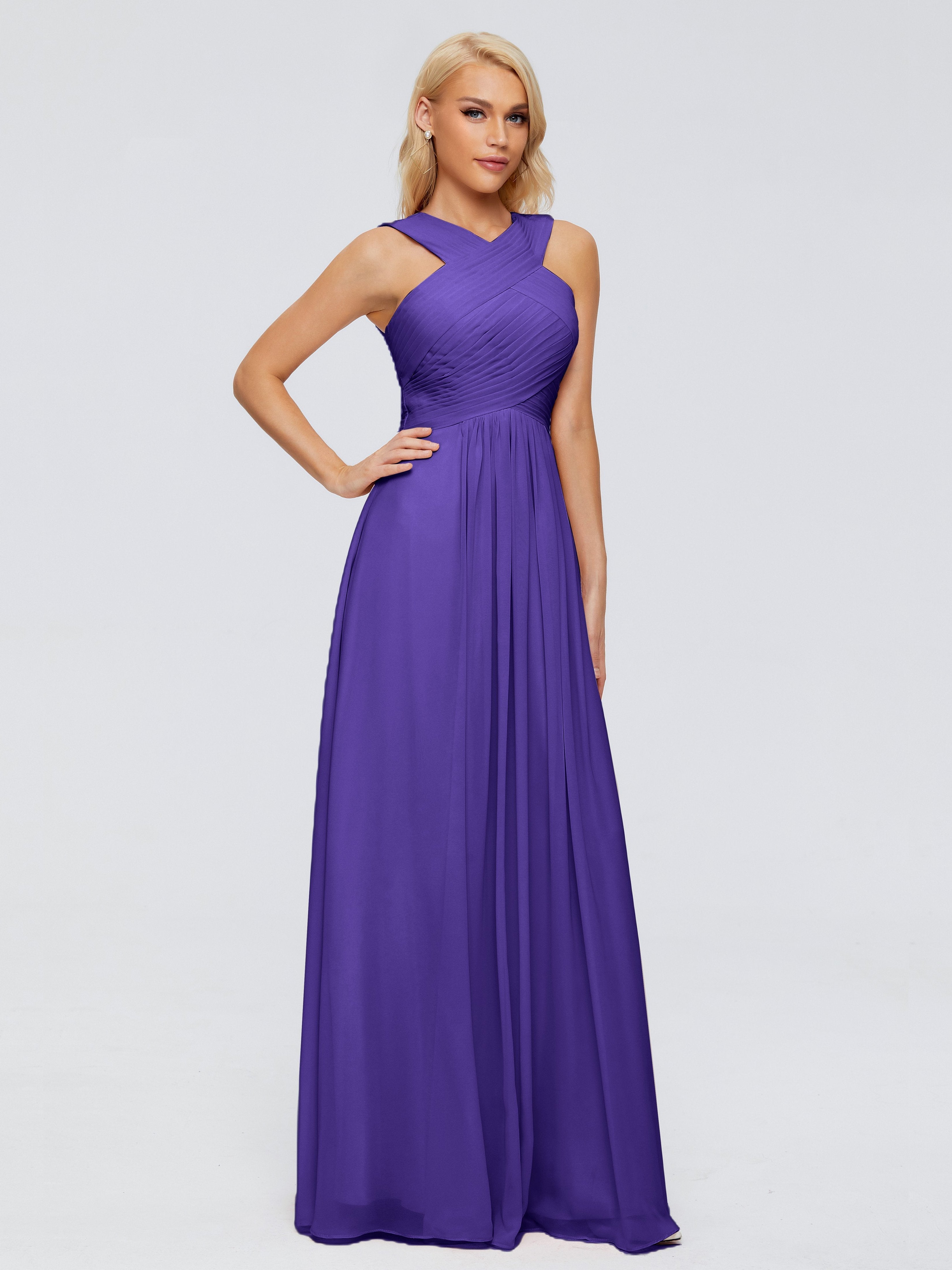 Aliyah A-line Straps Chiffon Bridesmaid Dresses