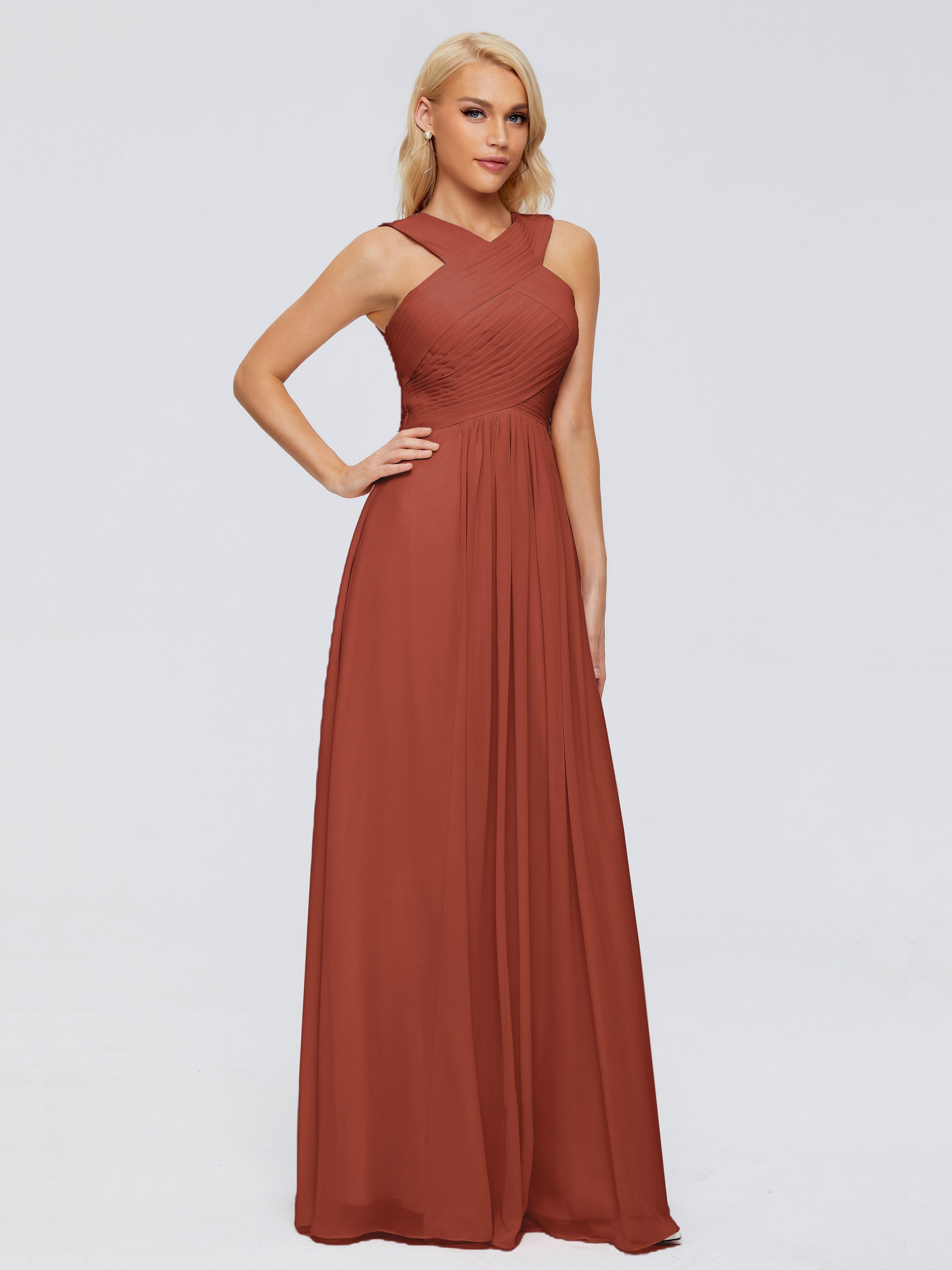 Aliyah A-line Straps Chiffon Bridesmaid Dresses