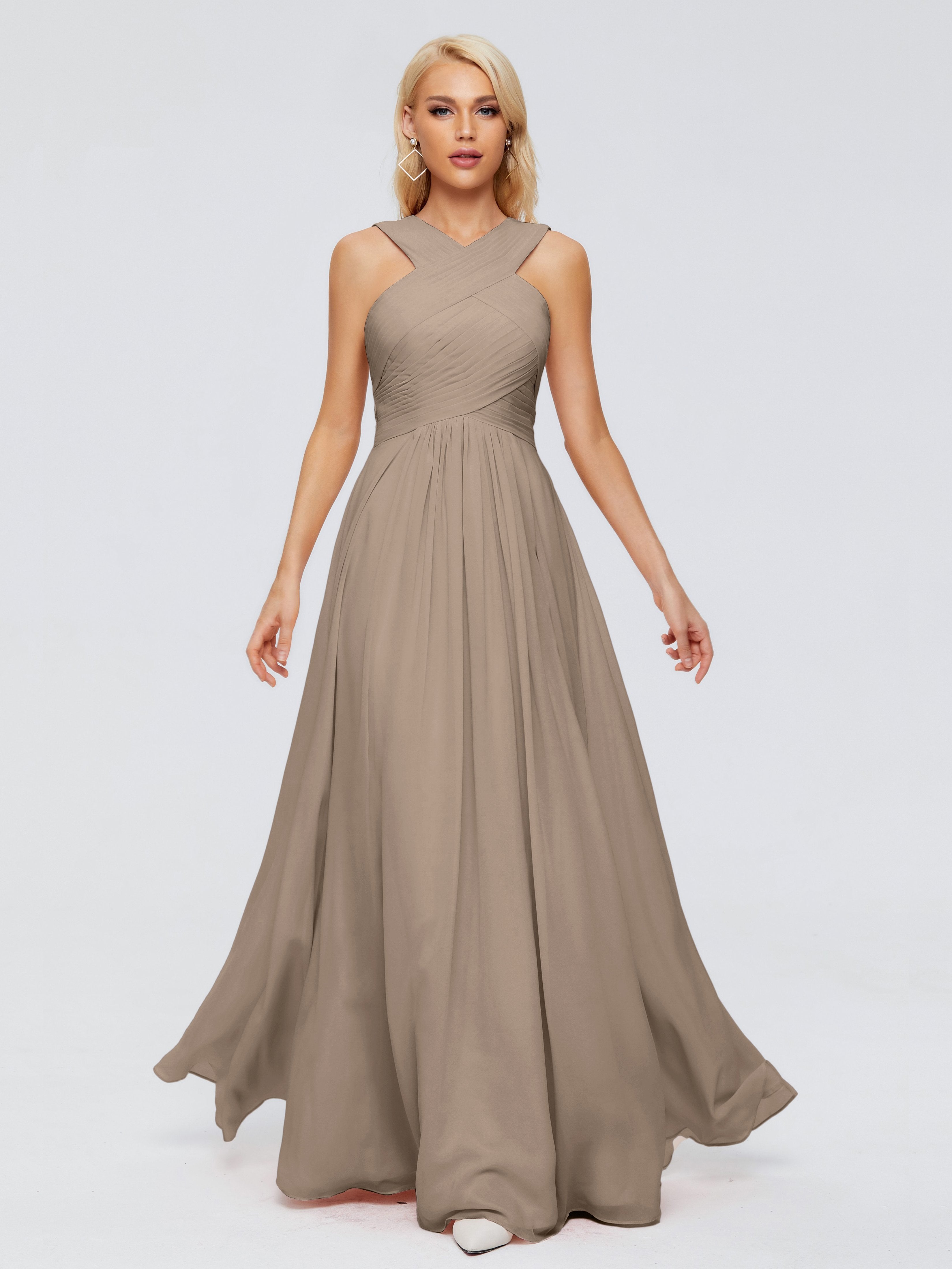 Aliyah A-line Straps Chiffon Bridesmaid Dresses