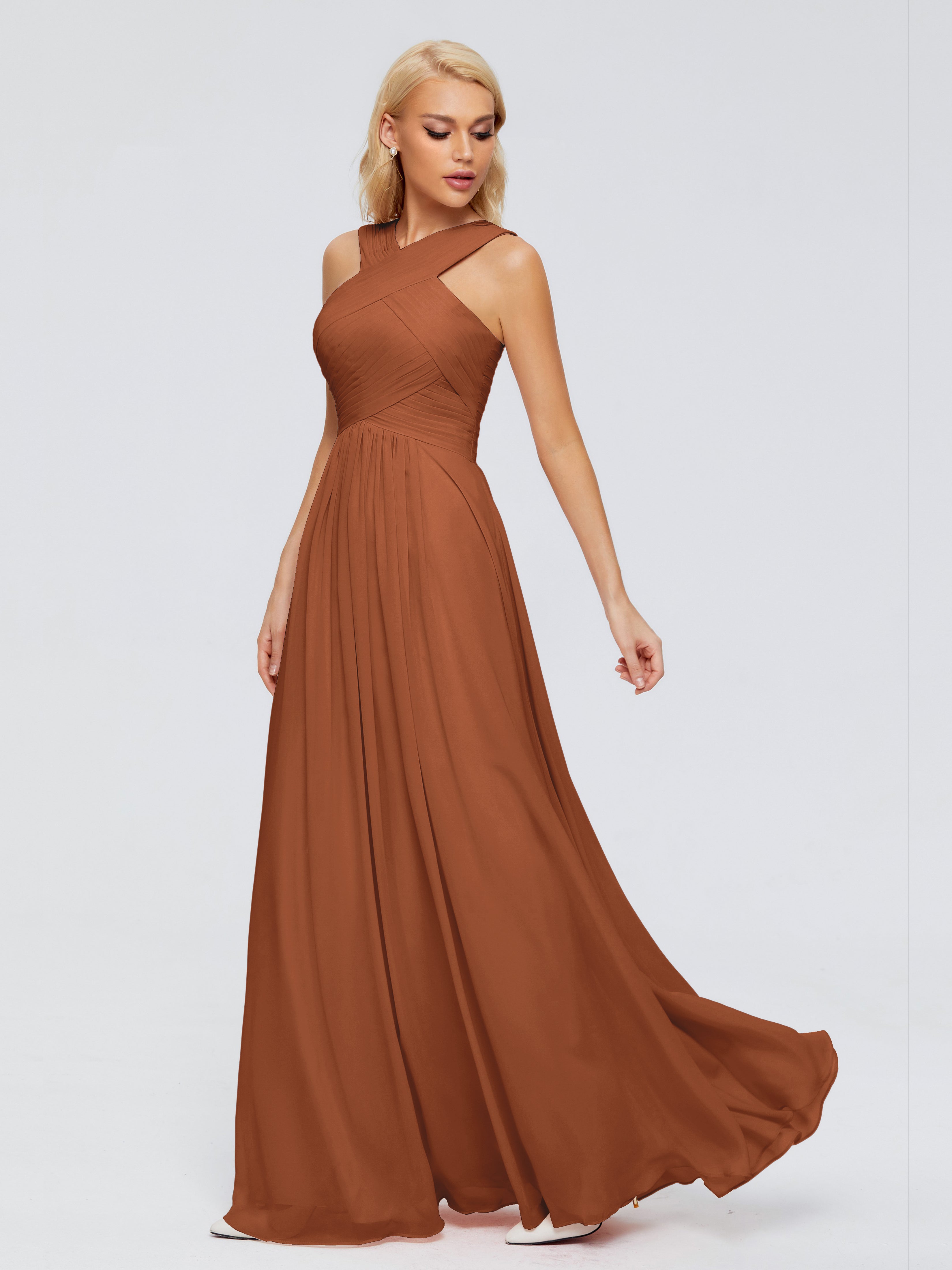 Aliyah A-line Straps Chiffon Bridesmaid Dresses