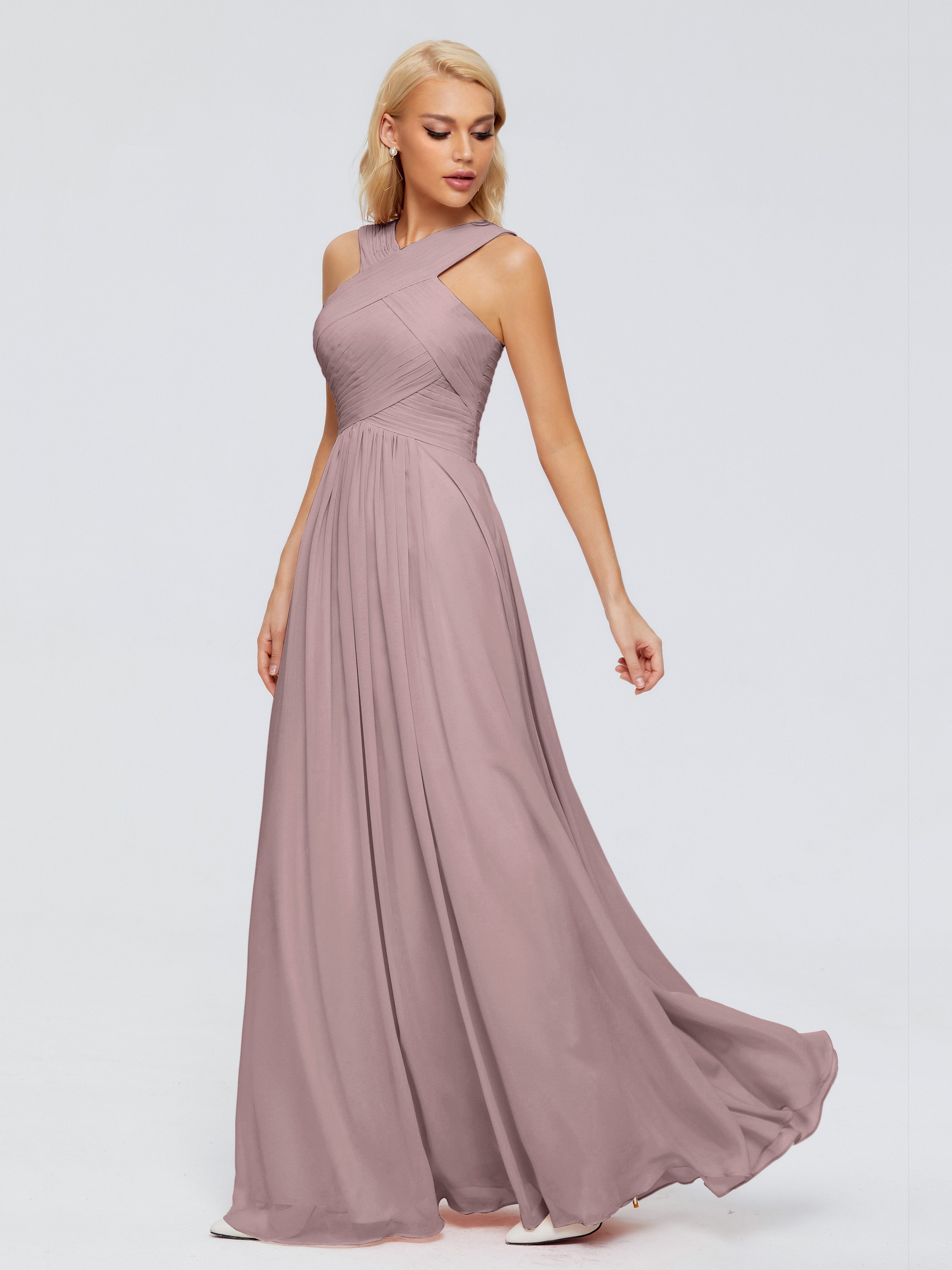 Aliyah A-line Straps Chiffon Bridesmaid Dresses