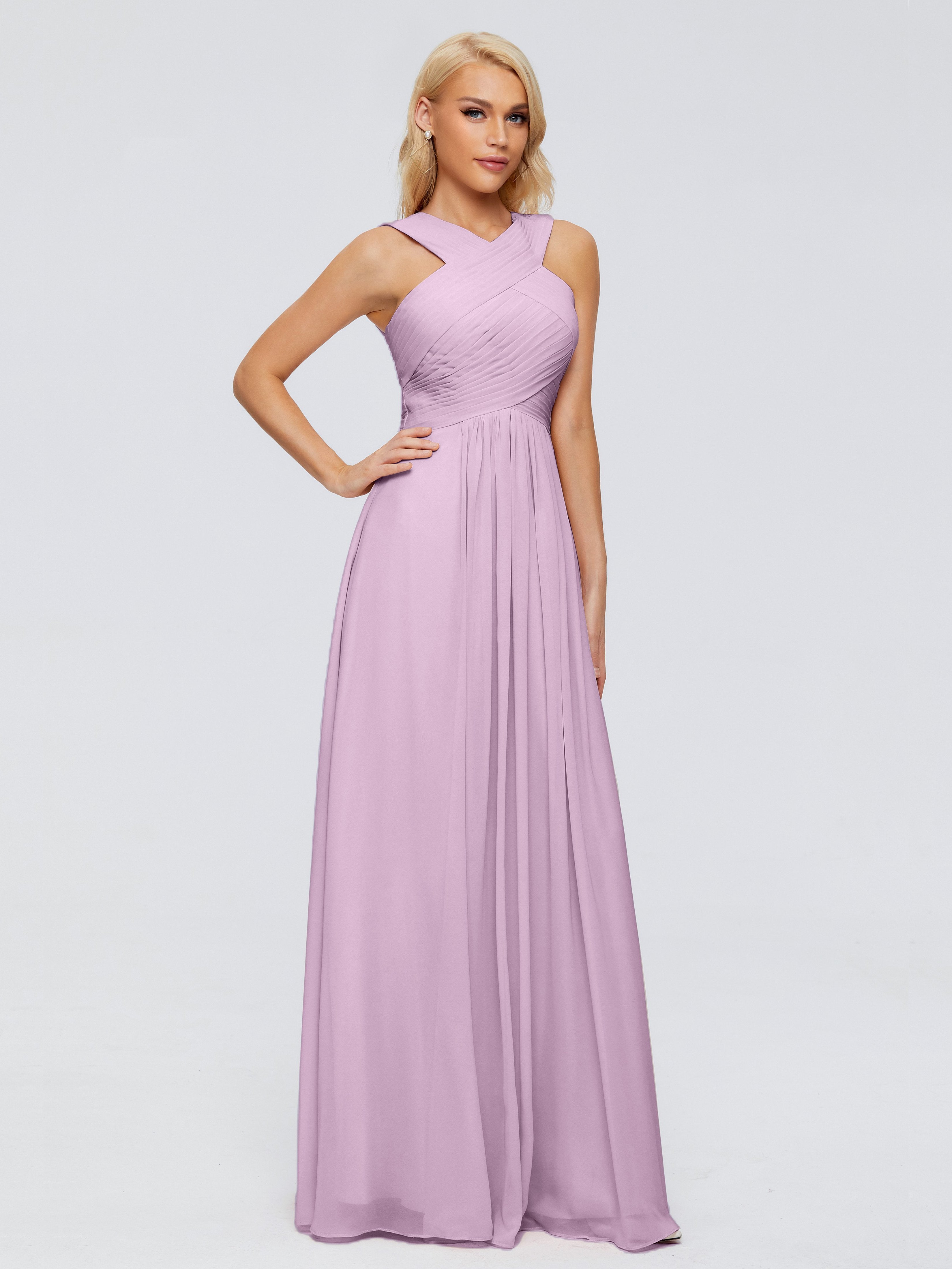 Aliyah A-line Straps Chiffon Bridesmaid Dresses