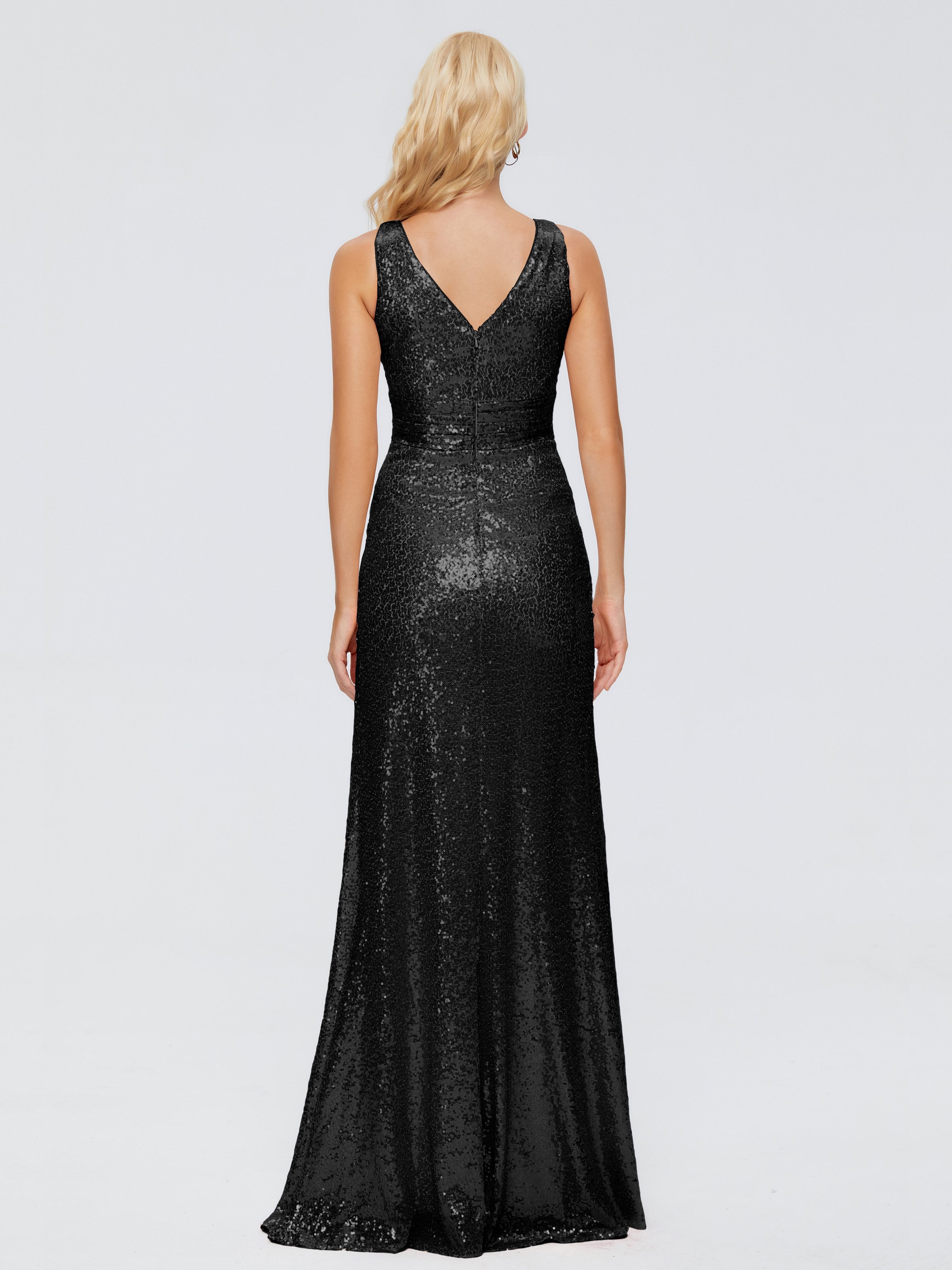 Alyssa Straps V-back Sequins Bridesmaid Dress