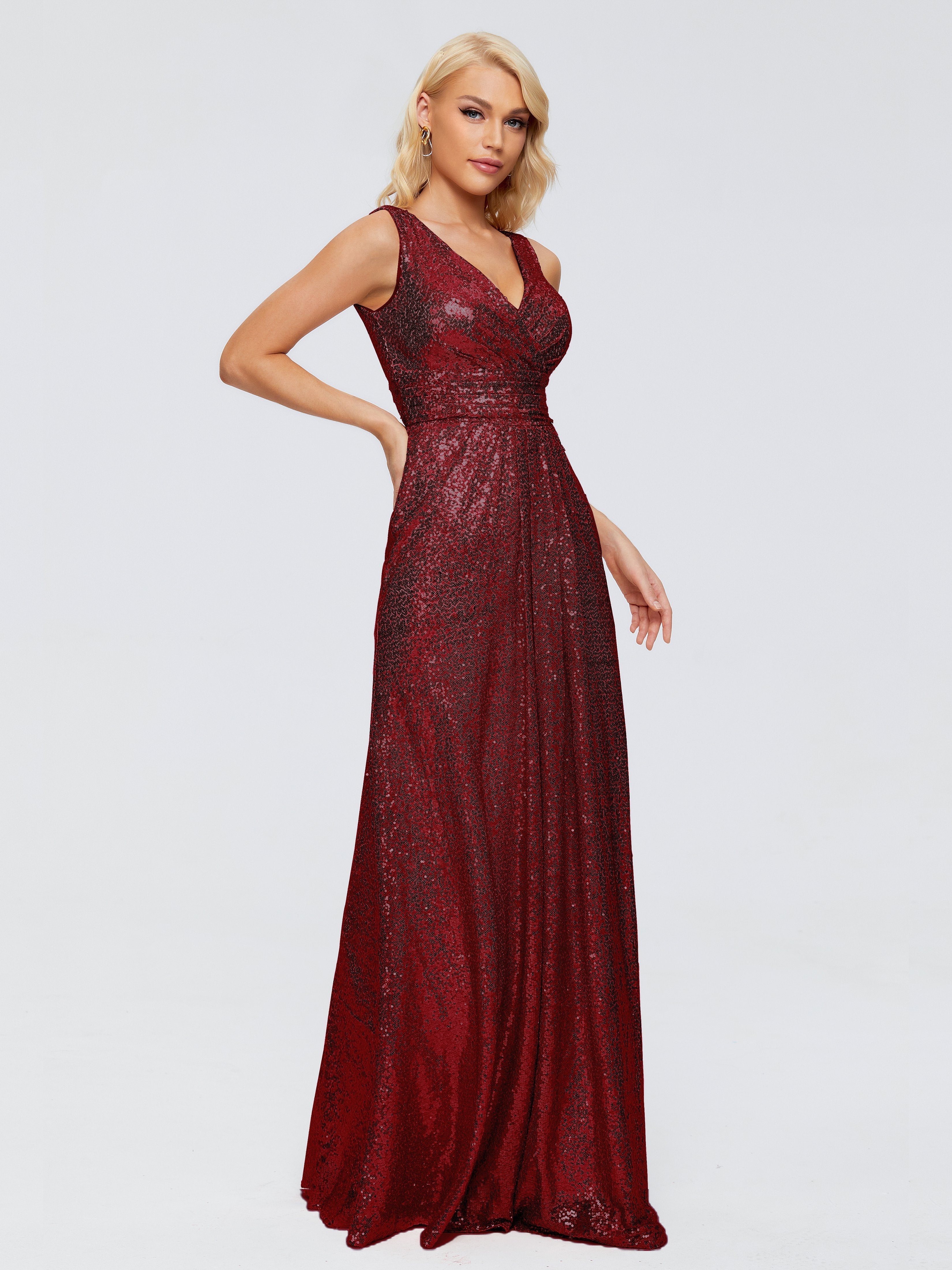 Alyssa Straps V-back Sequins Bridesmaid Dress