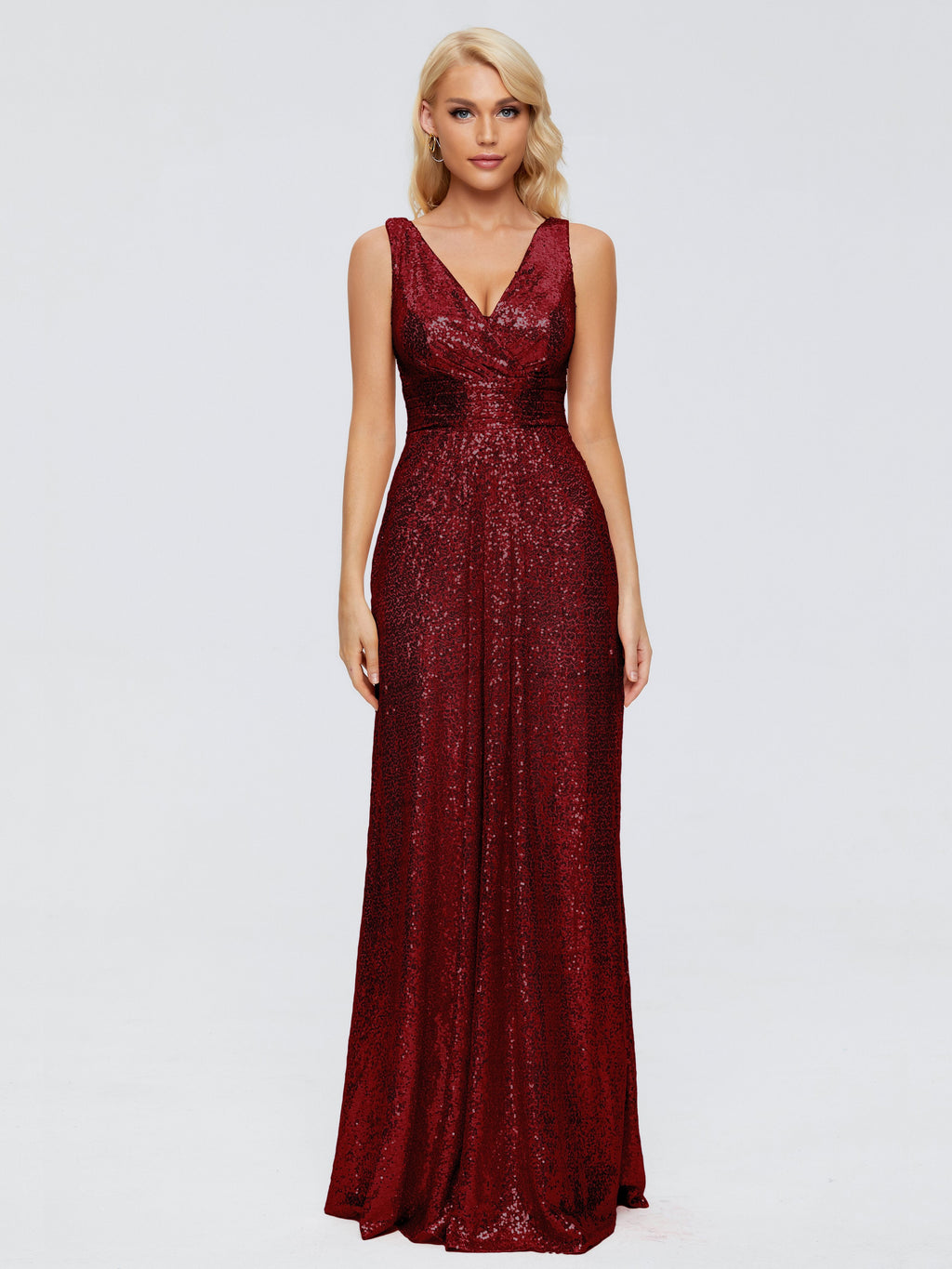 Alyssa Straps V-back Sequins Bridesmaid Dress
