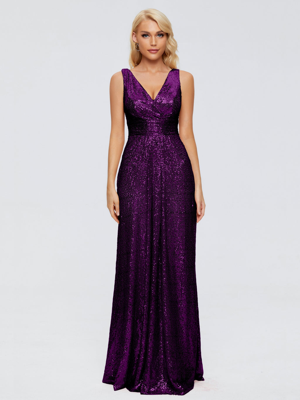 Alyssa Straps V-back Sequins Bridesmaid Dress