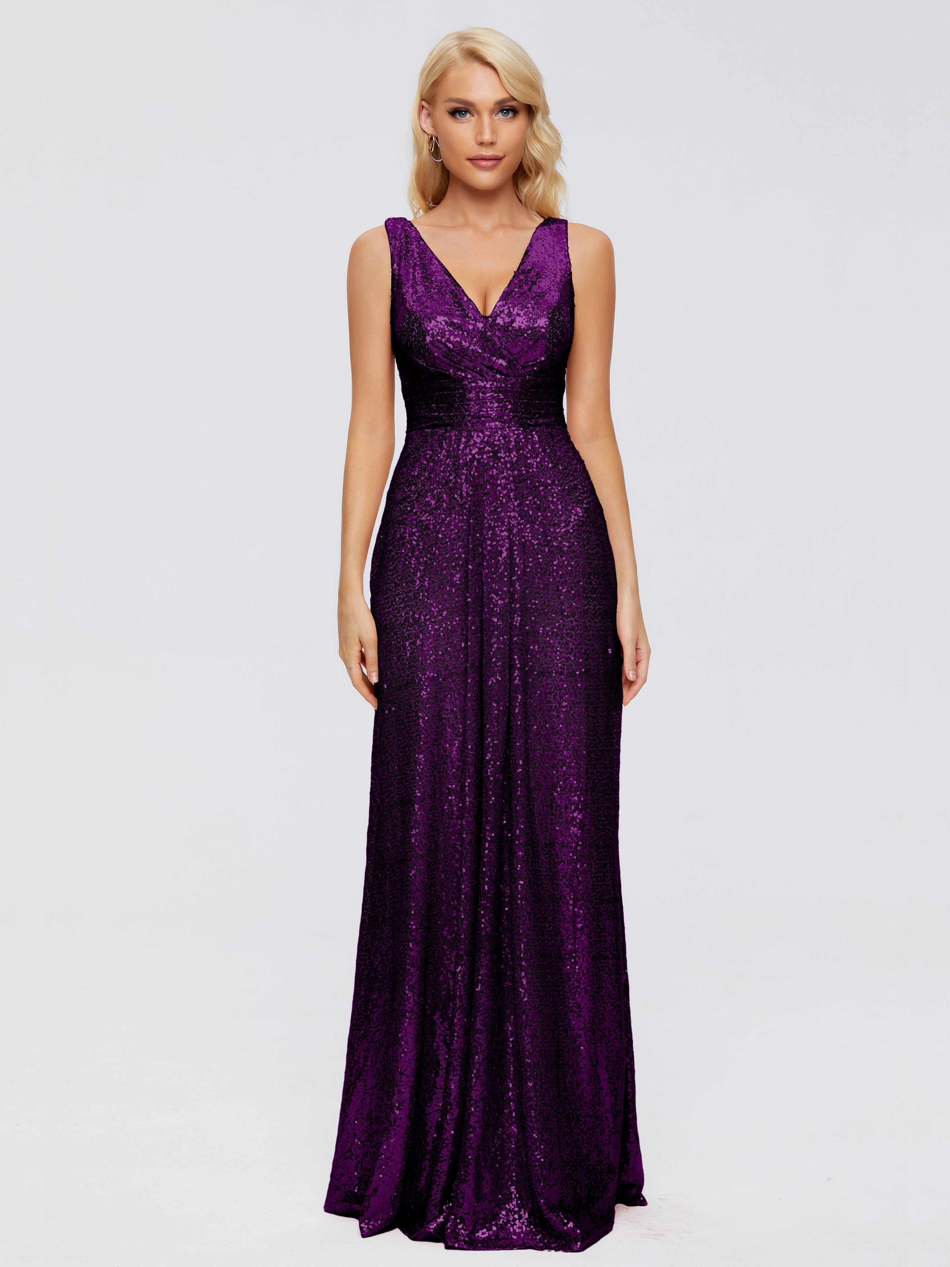 Alyssa Straps V-back Sequins Bridesmaid Dress