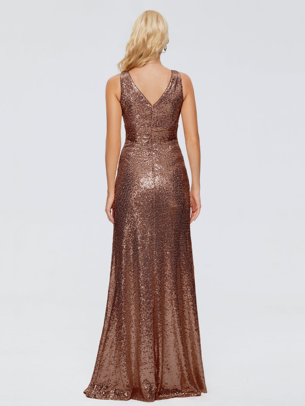 Alyssa Straps V-back Sequins Bridesmaid Dress