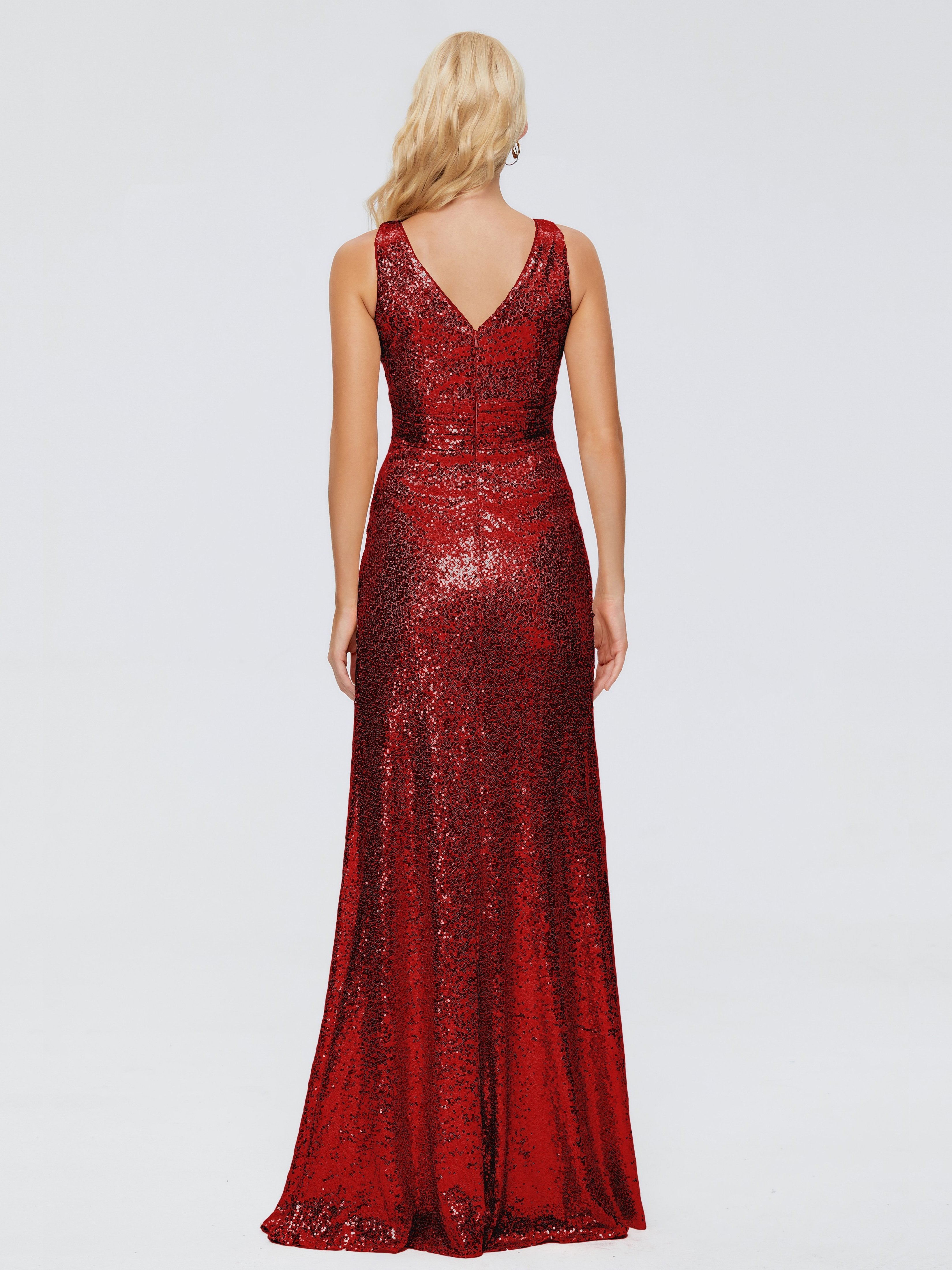 Alyssa Straps V-back Sequins Bridesmaid Dress