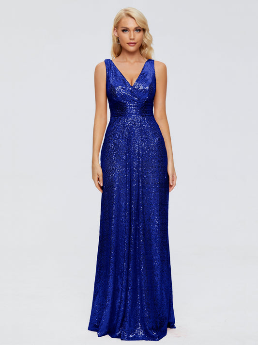 Alyssa Straps V-back Sequins Bridesmaid Dress