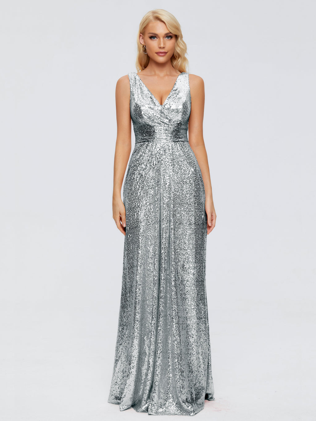 Alyssa Straps V-back Sequins Bridesmaid Dress