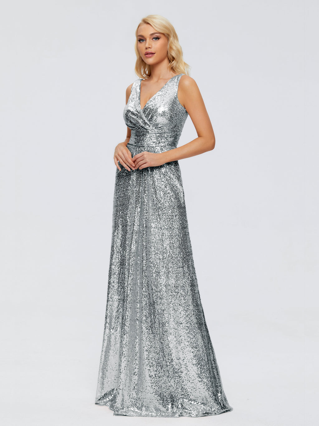 Alyssa Straps V-back Sequins Bridesmaid Dress