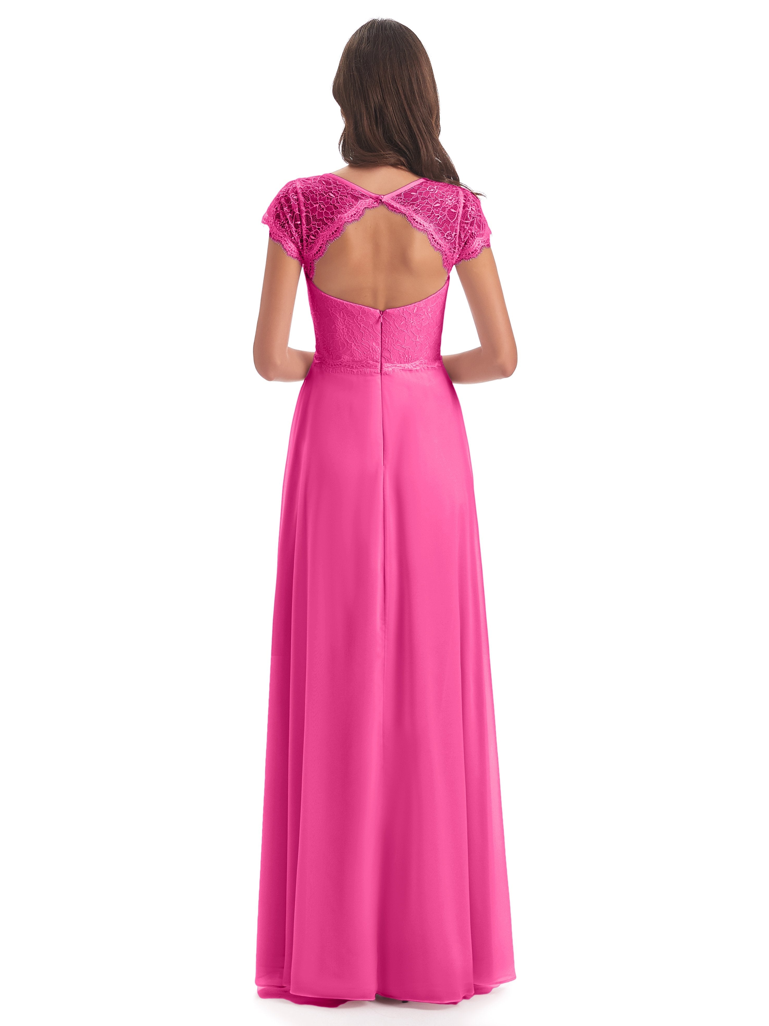 Amelia Sheatch Cap Sleeves Lace Bridesmaid Dresses