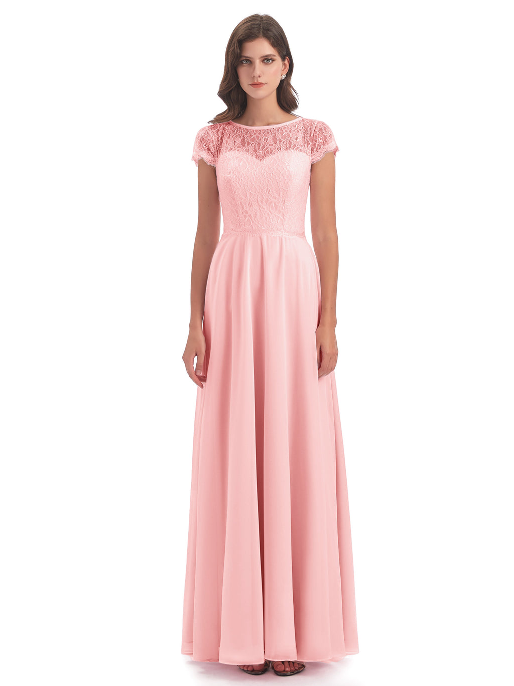 Amelia Sheatch Cap Sleeves Lace Bridesmaid Dresses