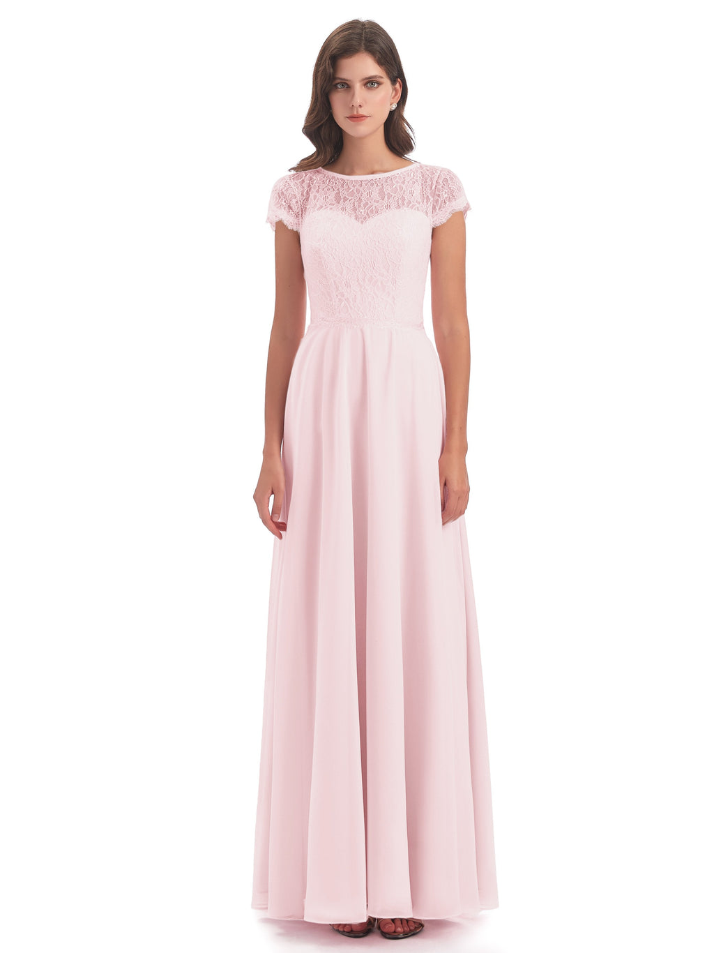 Amelia Sheatch Cap Sleeves Lace Bridesmaid Dresses