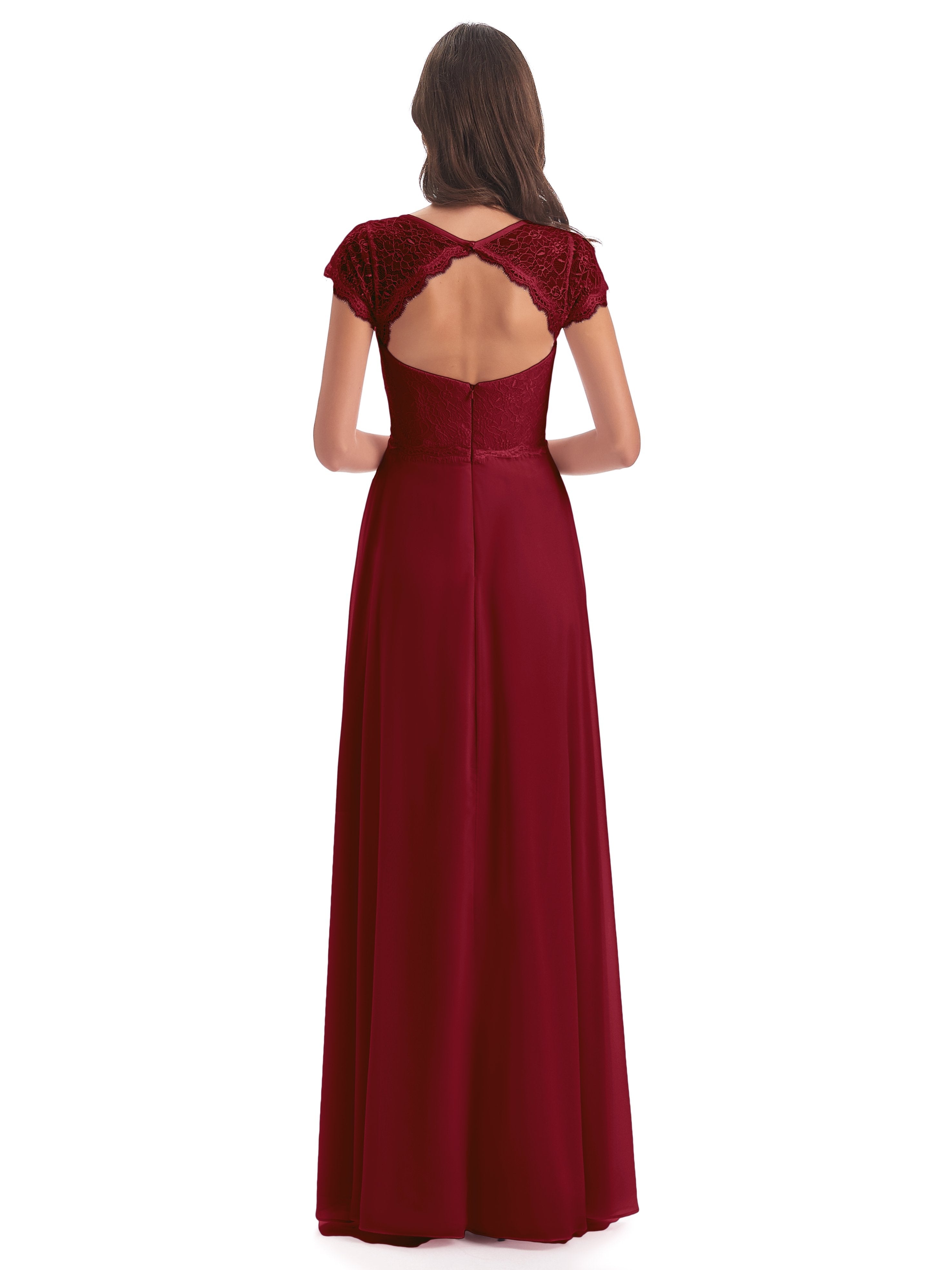 Amelia Sheatch Cap Sleeves Lace Bridesmaid Dresses