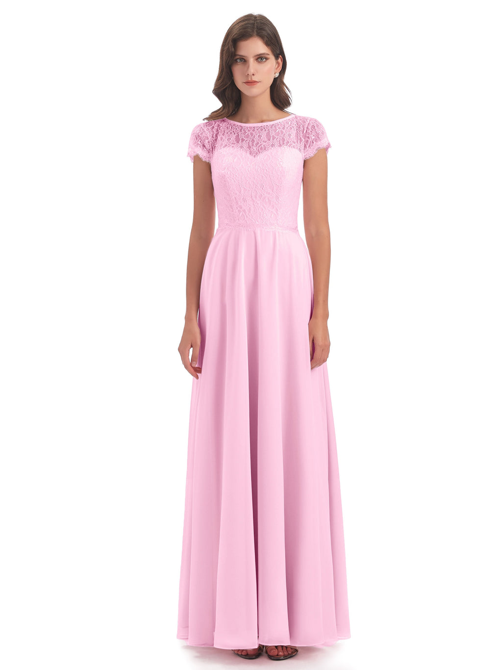 Amelia Sheatch Cap Sleeves Lace Bridesmaid Dresses