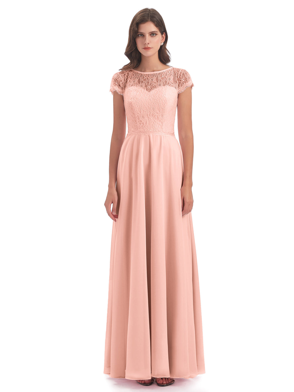 Amelia Sheatch Cap Sleeves Lace Bridesmaid Dresses