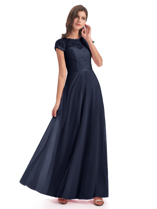 Amelia Sheatch Cap Sleeves Lace Bridesmaid Dresses