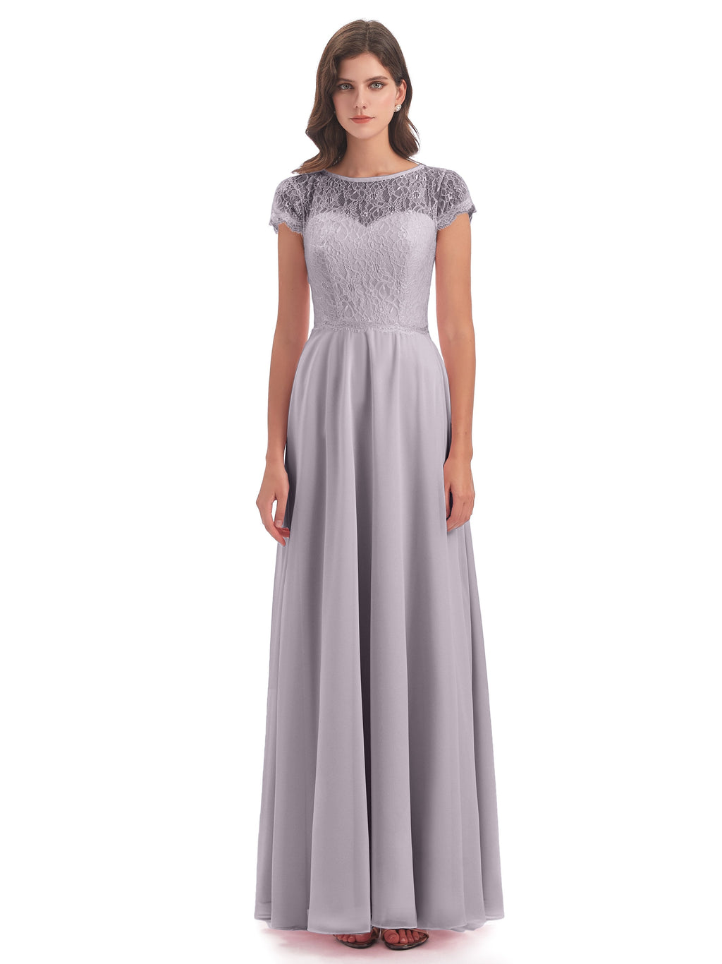 Amelia Sheatch Cap Sleeves Lace Bridesmaid Dresses
