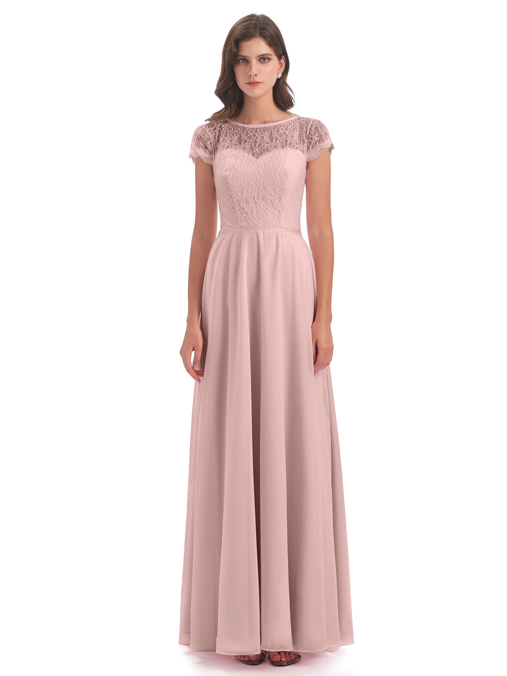 Amelia Sheatch Cap Sleeves Lace Bridesmaid Dresses