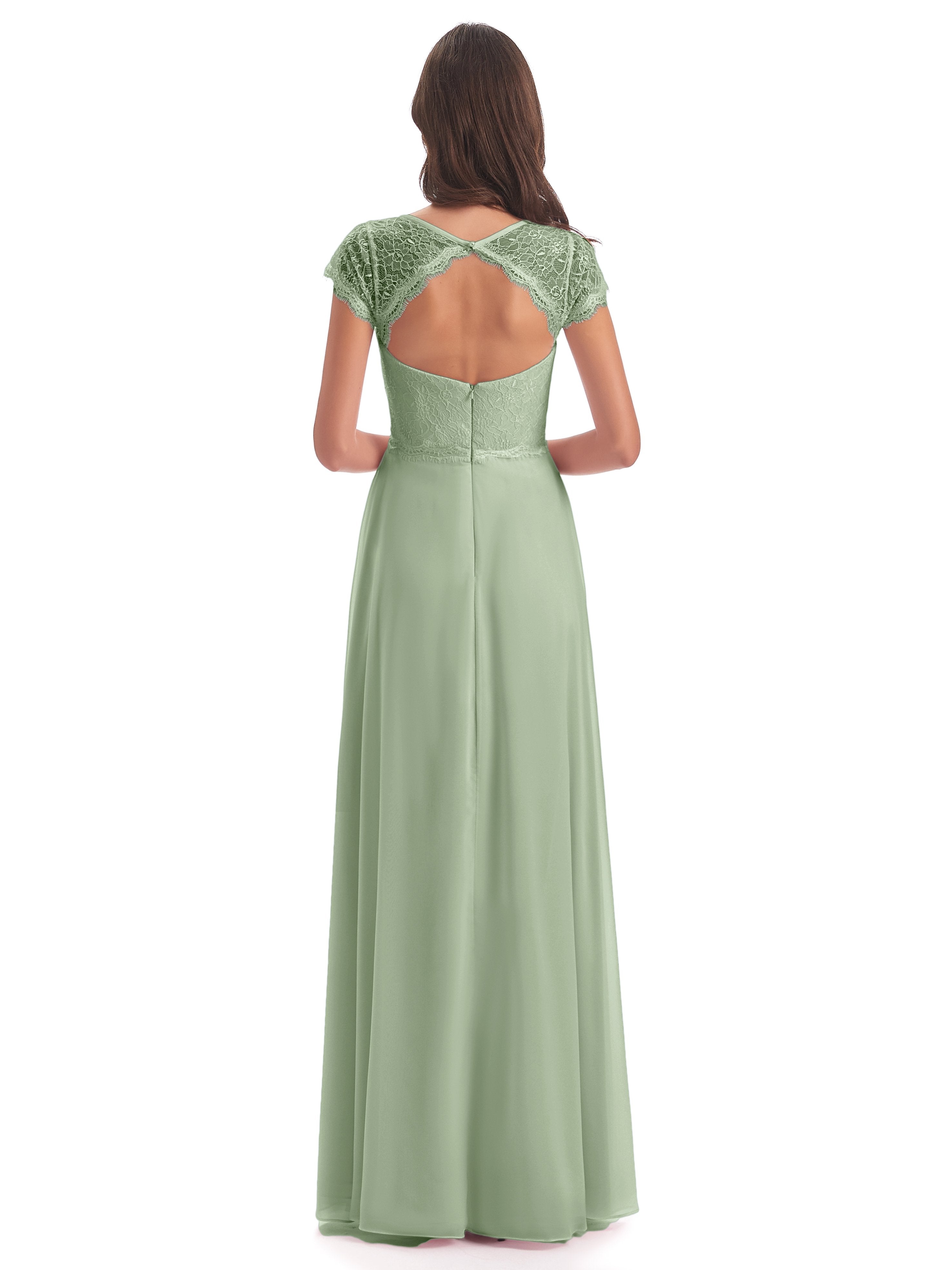 Amelia Sheatch Cap Sleeves Lace Bridesmaid Dresses