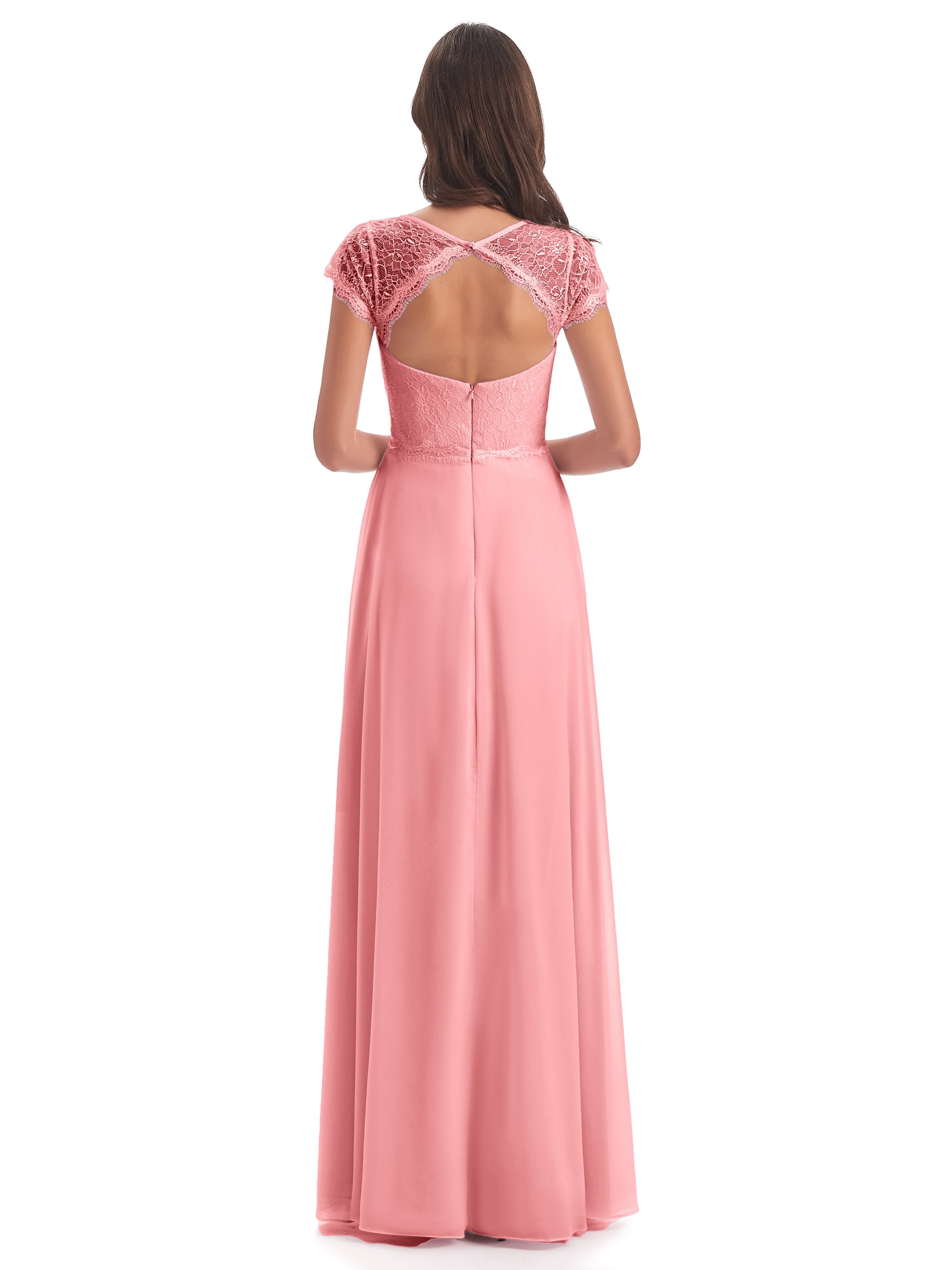 Amelia Sheatch Cap Sleeves Lace Bridesmaid Dresses