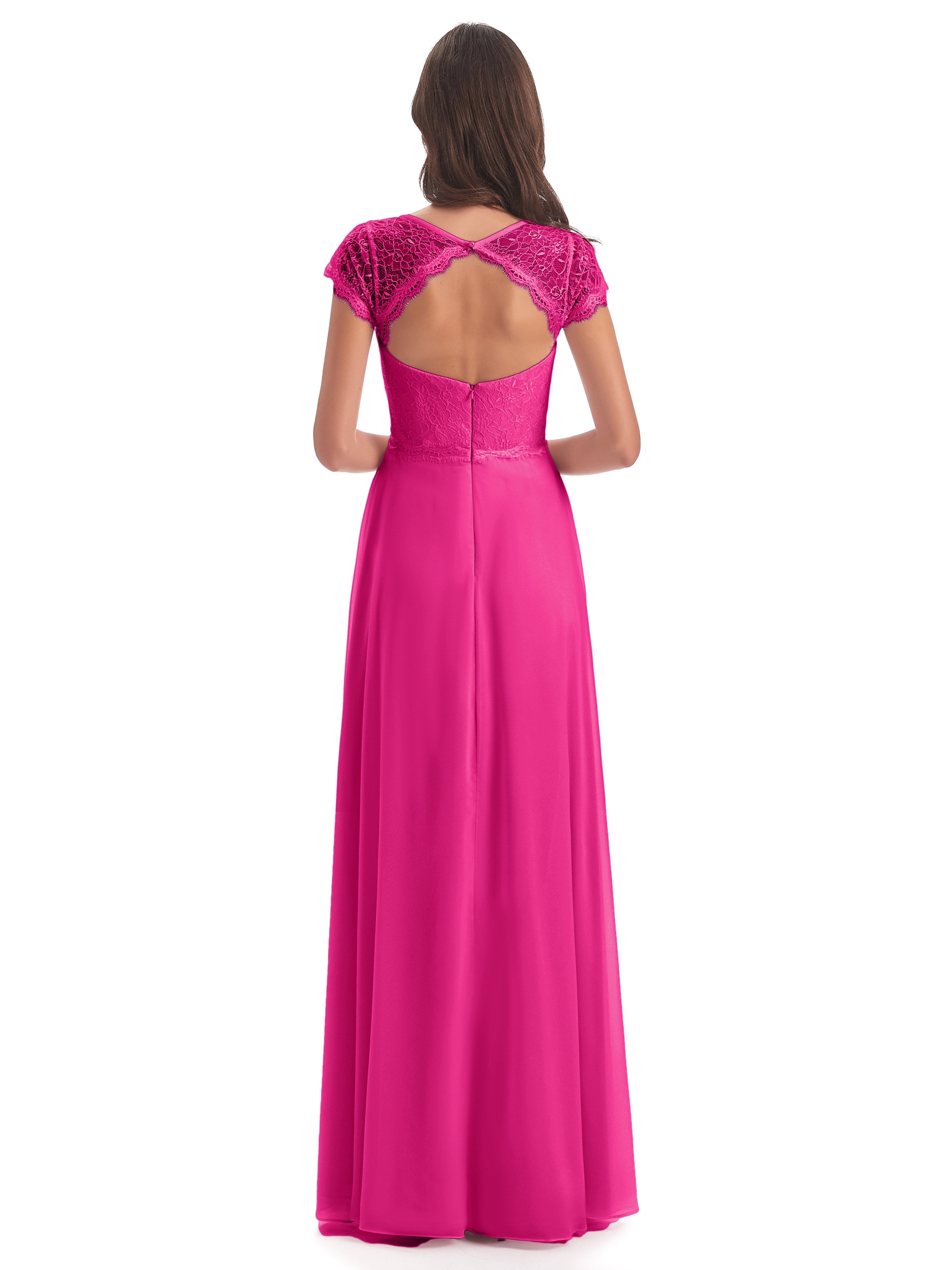Amelia Sheatch Cap Sleeves Lace Bridesmaid Dresses
