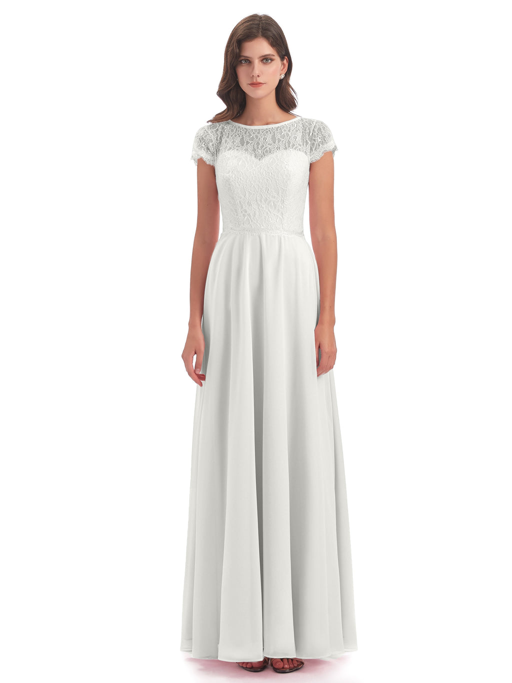 Amelia Sheatch Cap Sleeves Lace Bridesmaid Dresses