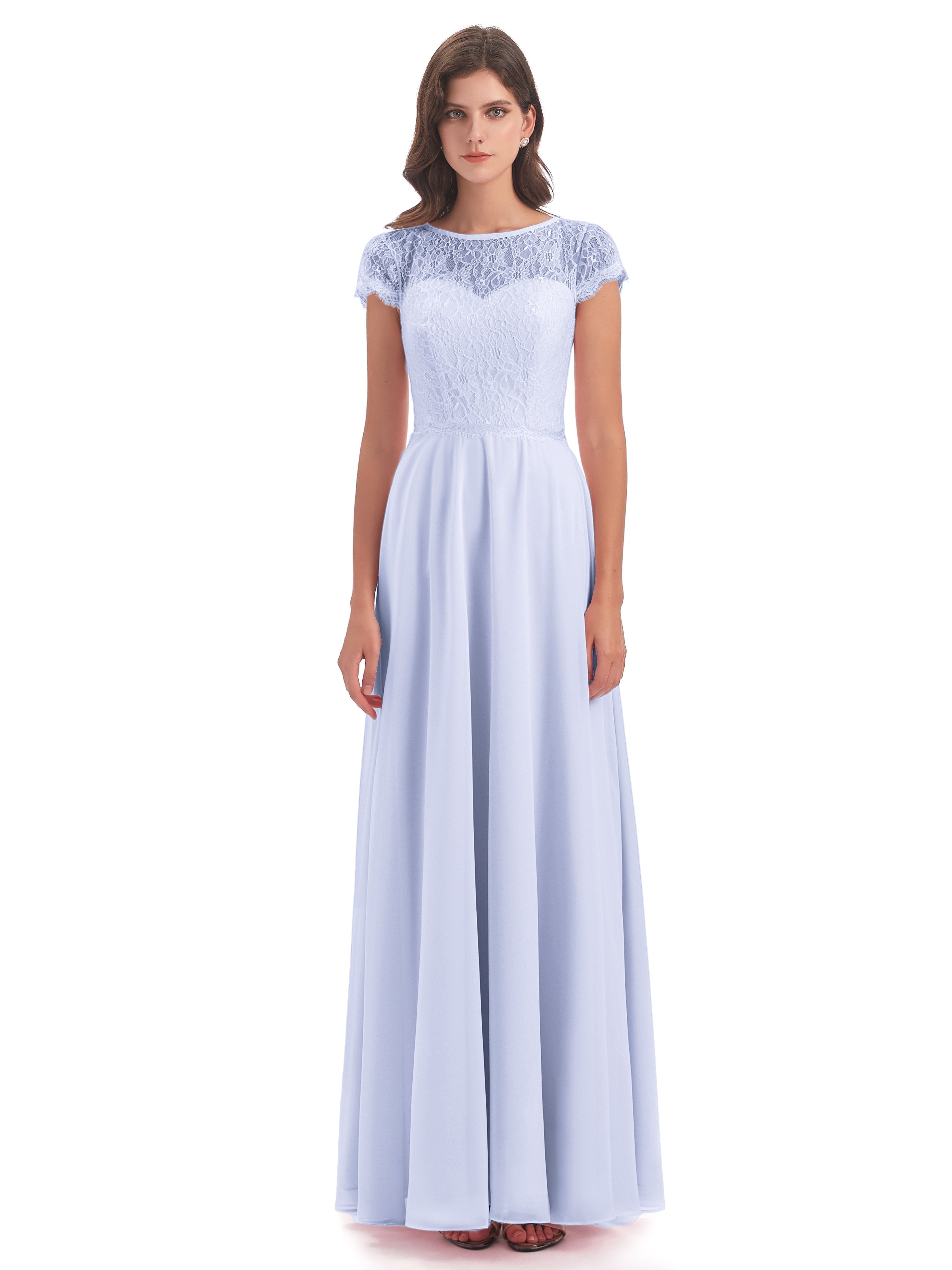 Amelia Sheatch Cap Sleeves Lace Bridesmaid Dresses