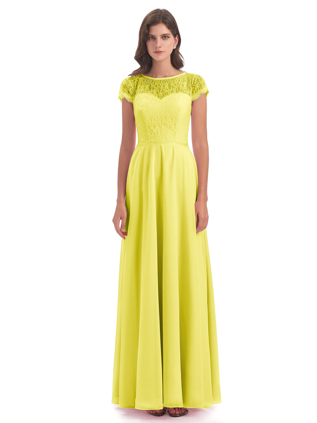Amelia Sheatch Cap Sleeves Lace Bridesmaid Dresses