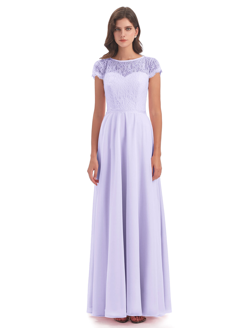 Amelia Sheatch Cap Sleeves Lace Bridesmaid Dresses